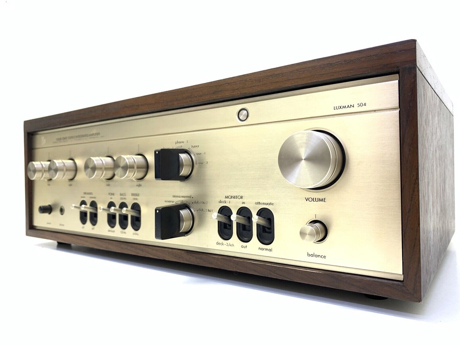 LUXMAN L-504 Integrated Stereo Amplifier 70Watts RMS Vintage 1973 Work Good Look
