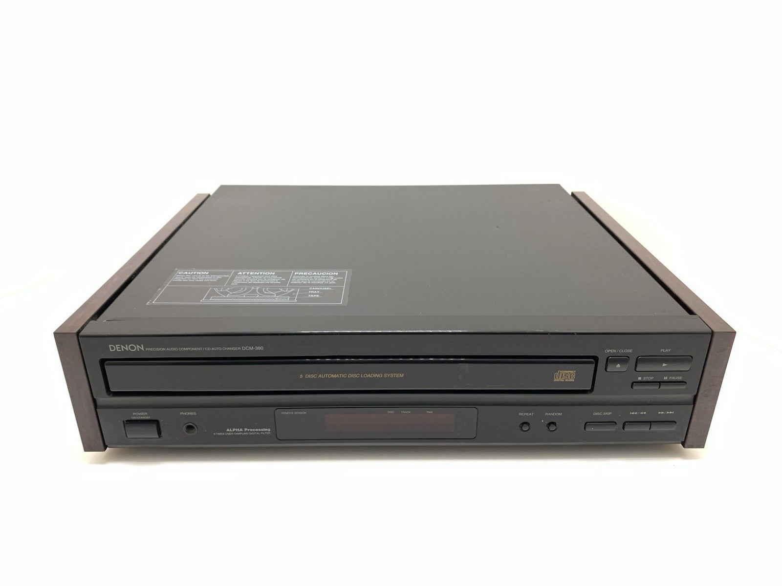 DENON DCM 360 Auto Changer Compact Disc Player 5 CD Vintage 1996 WORK Good Look
