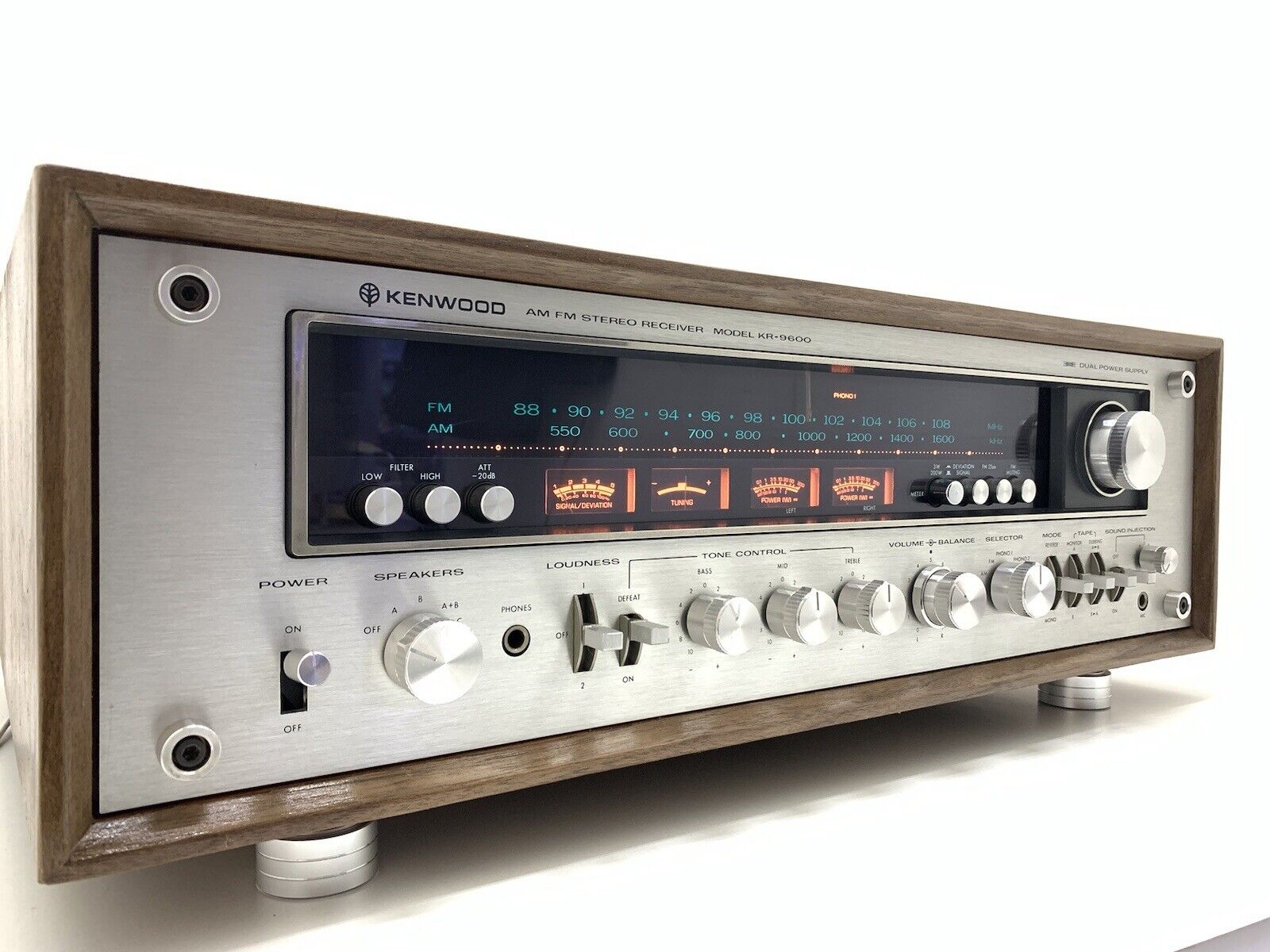 KENWOOD KR-9600 FM Stereo Receiver 2 X 160 Watts RMS Vintage 1976 WORK Good Look