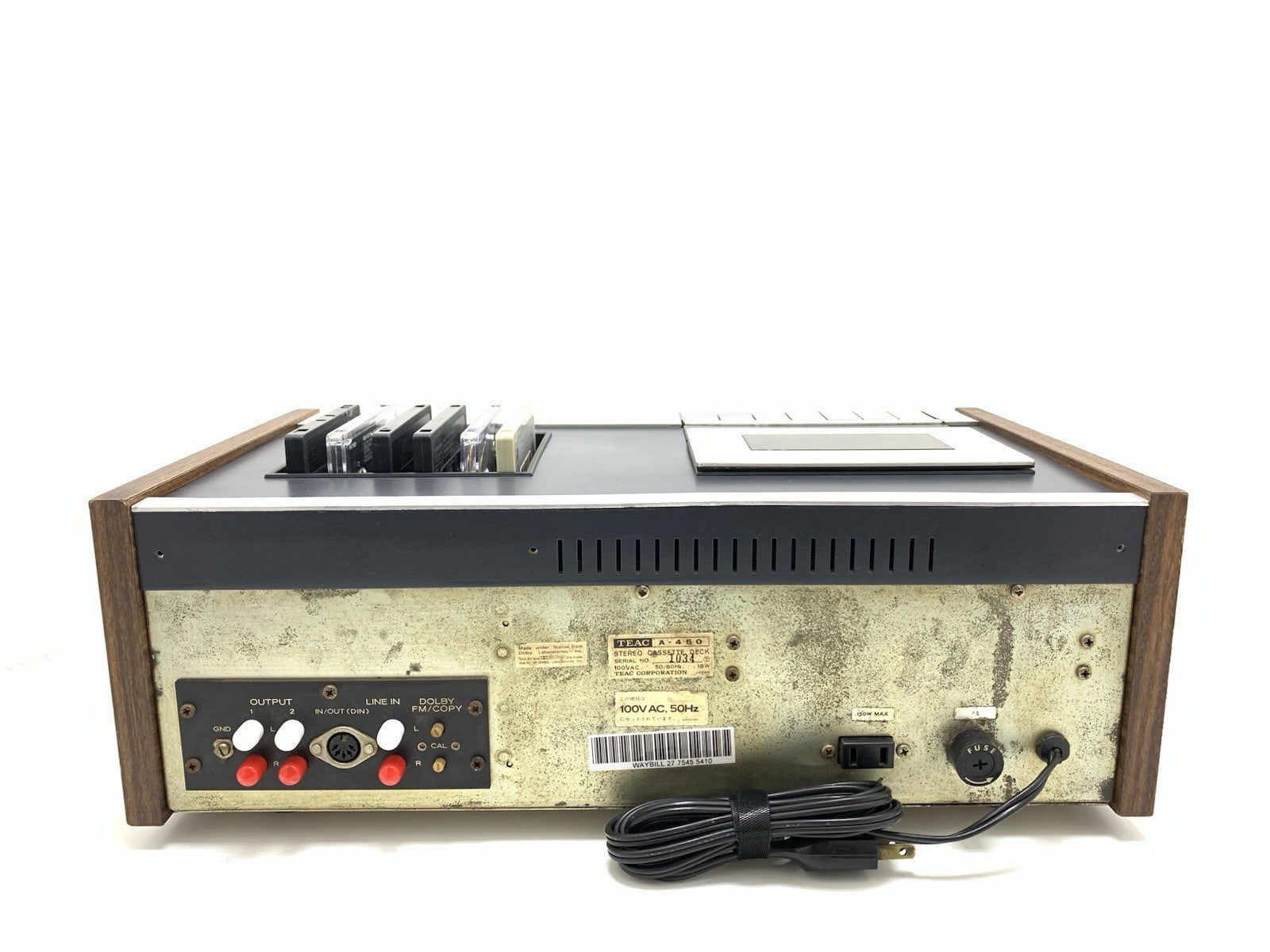 TEAC A 450 Stereo Cassette Tape Deck 2 Head Vintage 1974 Working Good Look