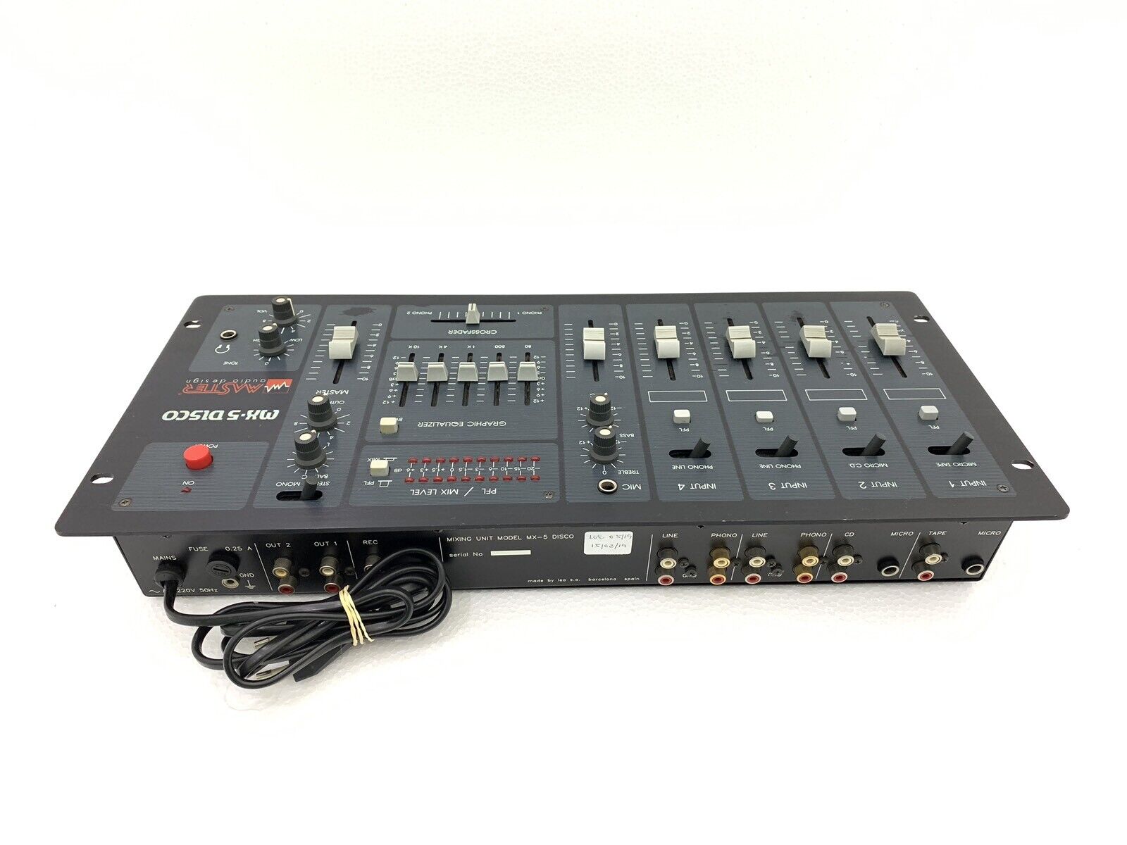 MÁSTER AUDIO DESING MX-5 DISCO Professional Mixer 5 Channel Refurbished