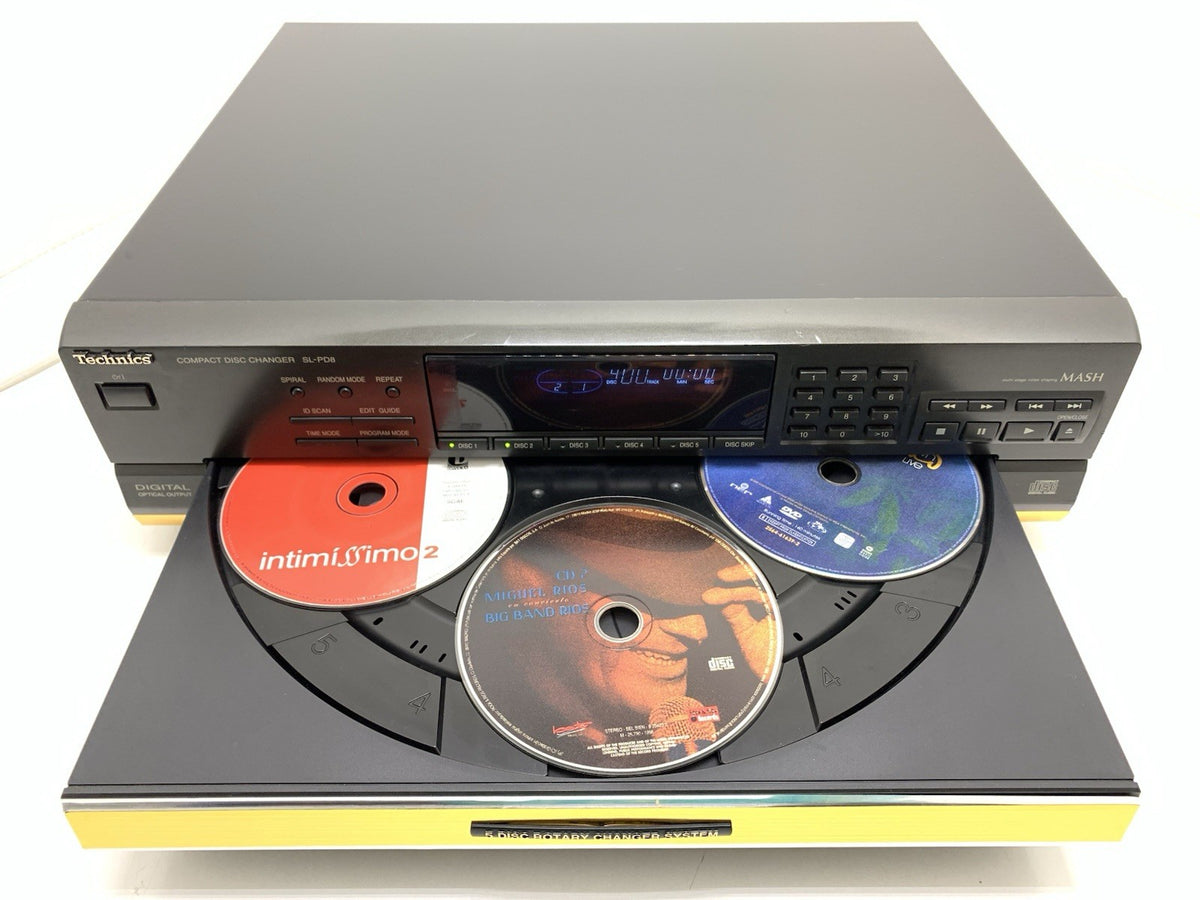 Technics SL-PD8 5 Disc CD Changer MASH Custom Gold Finish 230V Serviced WorkGood