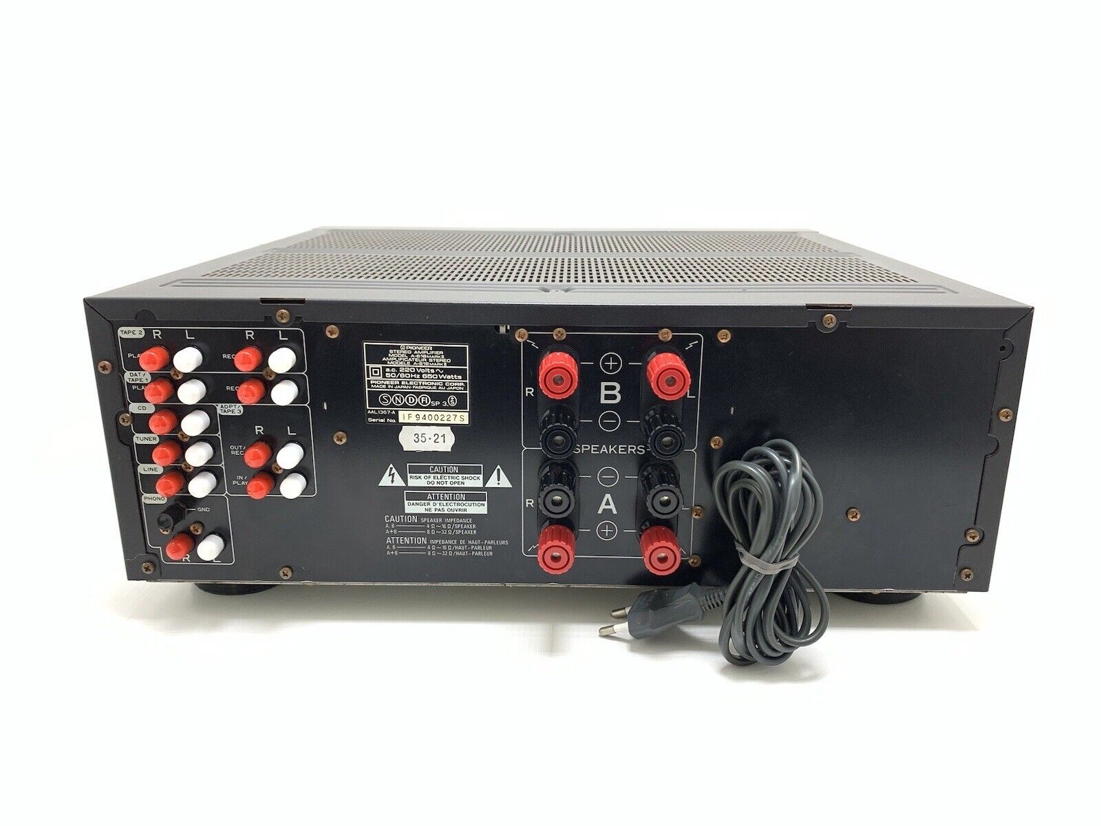 PIONEER A 616 MarkII Stereo Amplifier 80+80Watts RMS Vintage 1988 WORK Good Look