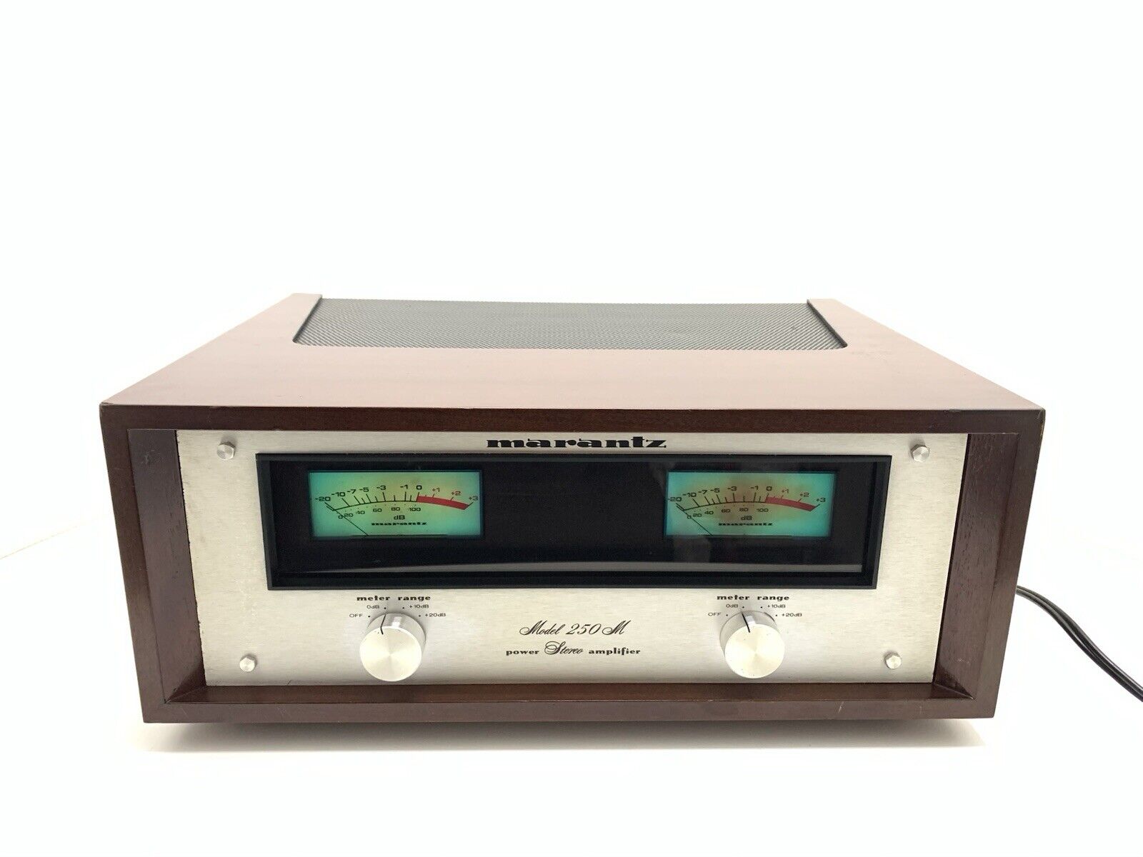 MARANTZ 250M Stereo Power Amplifier Wood Box 250WRMS Vintage 1976 WORK Good Look