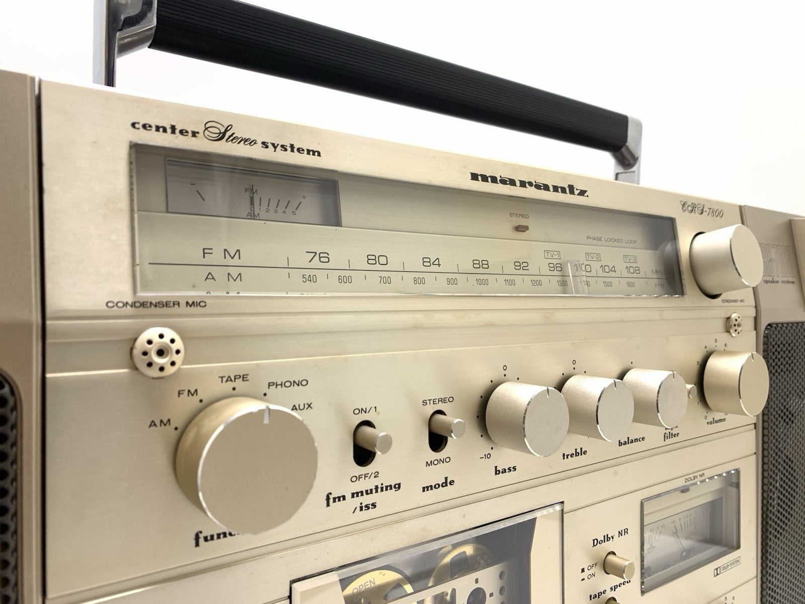 MARANTZ CRS 7800 BIG BOOMBOX STEREO Radio Cassette Vintage 1979 WORK Good Look
