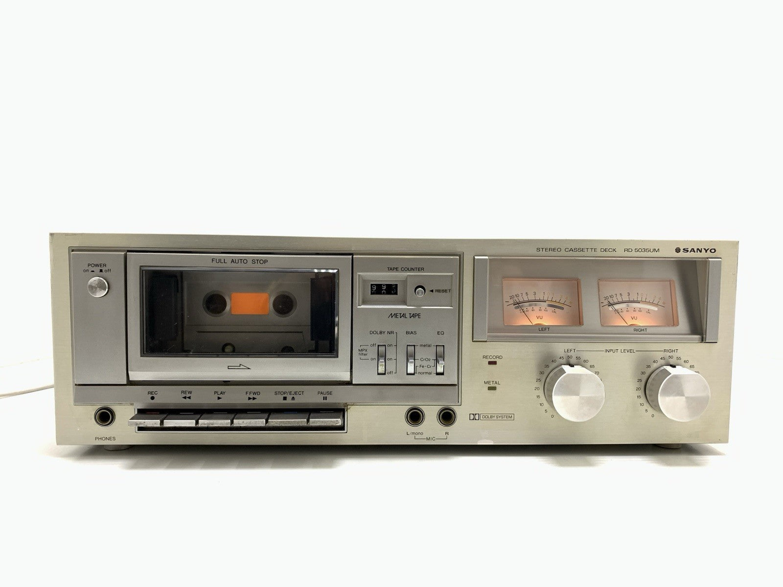 SANYO RD 5035 UM Stereo Cassette Tape Deck 2 Head Vintage 1979 Work Good Look