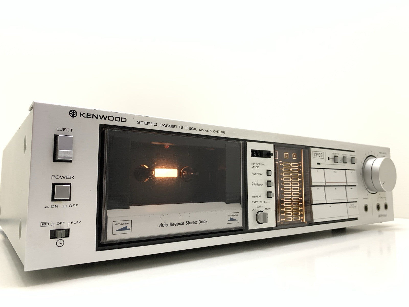 Kenwood KX 90R Stereo Cassette Tape Deck AutoReverse Vintage 1985 WORK Good Look