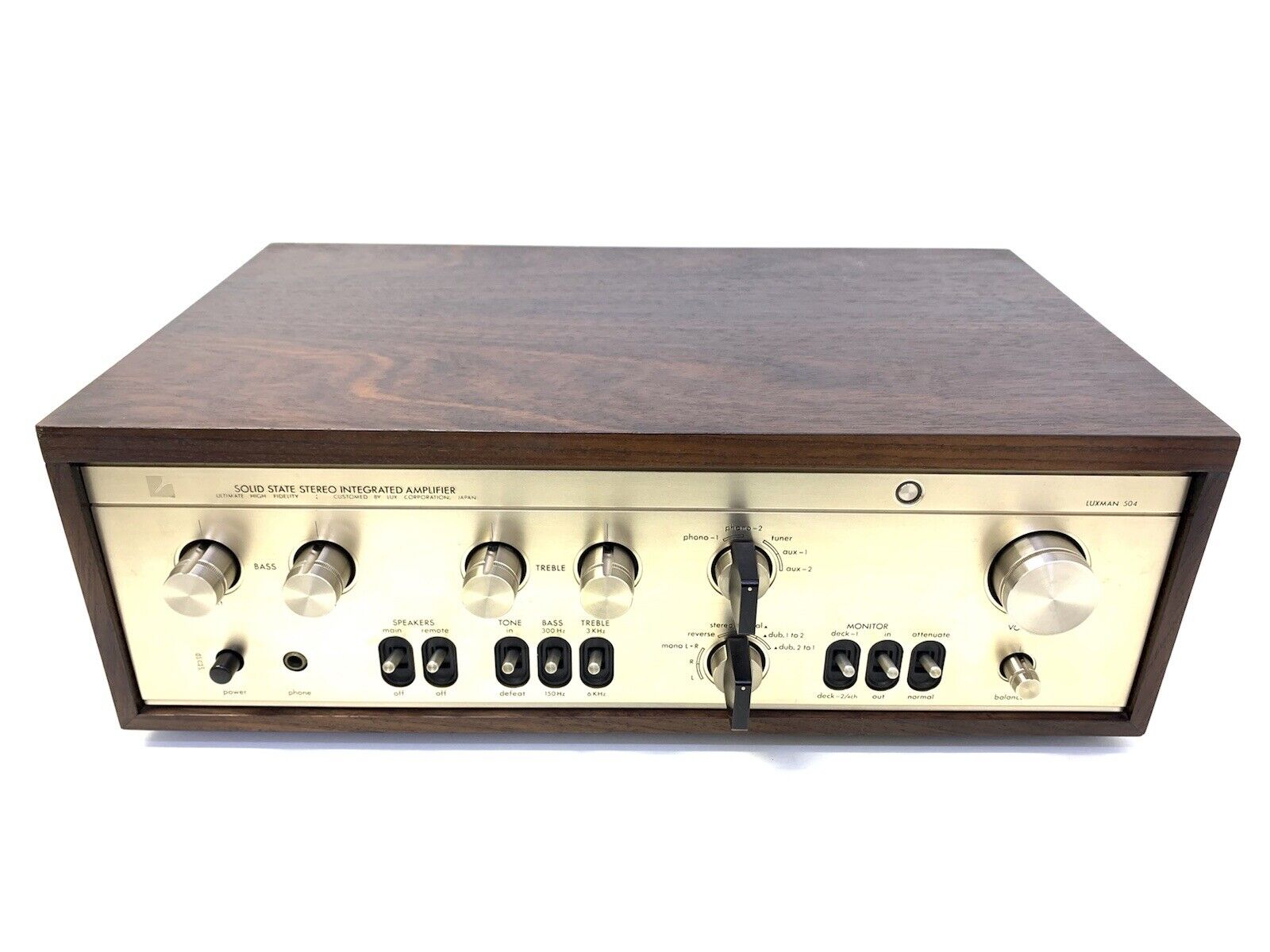 LUXMAN L-504 Integrated Stereo Amplifier 70Watts RMS Vintage 1973 Work Good Look