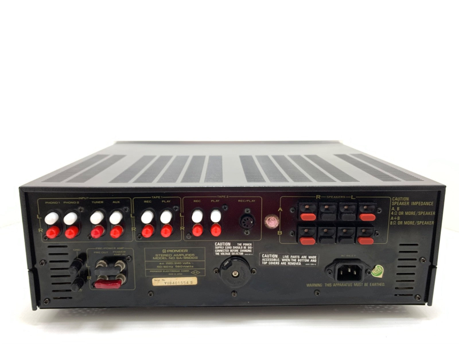 PIONEER SA 9500 II Stereo Amplifier 80+80 Watts RMS Vintage 1976 Work Good Look
