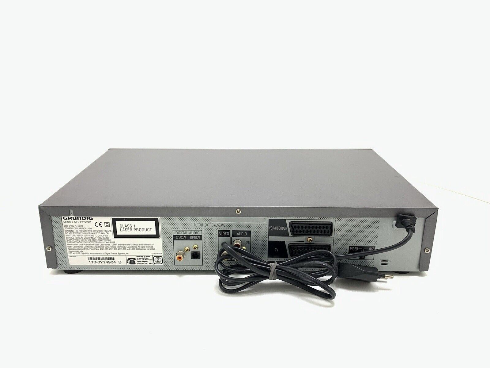 GRUNDIG GDV 220 DVD CD/CD-RW/Video CD/MP3 MULTI REGION Vintage Remote Good Look