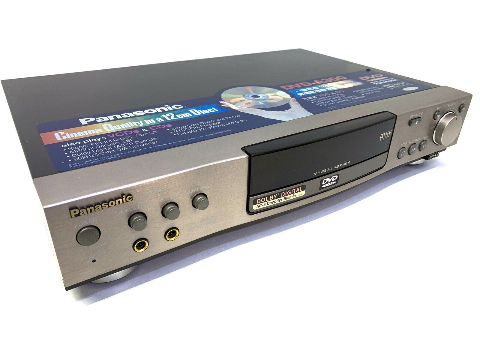 PANASONIC DVD A300 CD/CD-RW/Video CD/MP3 Hi End Vintage Remote Karaoke Good Look