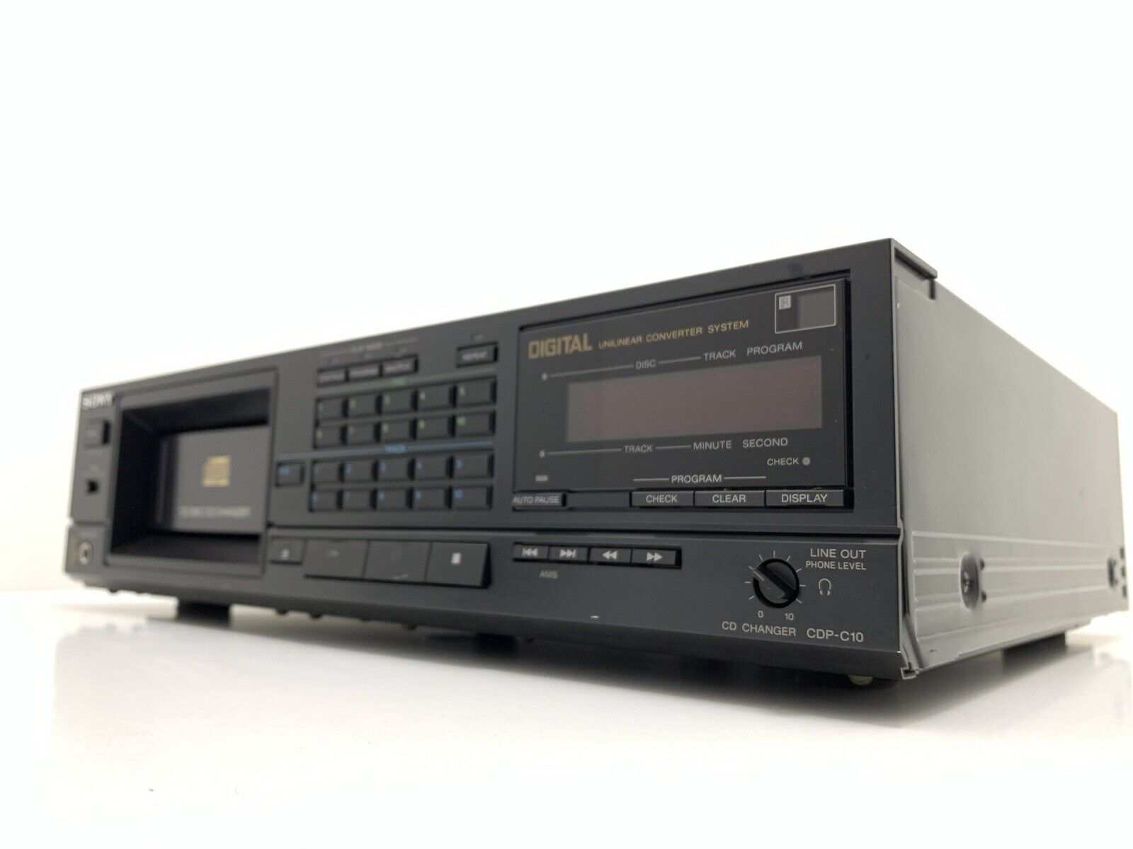 SONY CDP C10 Compact Disc 10 CD Changer + Remote Vintage 1986 WORK Good Look
