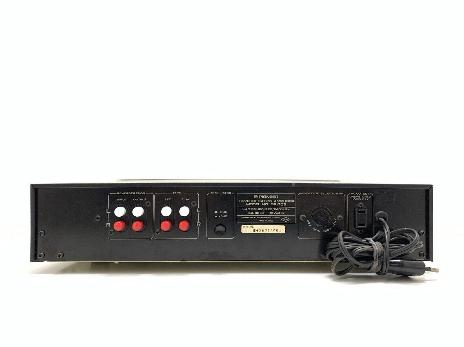 PIONEER Stereo REVERBERATION AMPLIFIER SR-303 Vintage 1980 Work PERFECT GoodLook