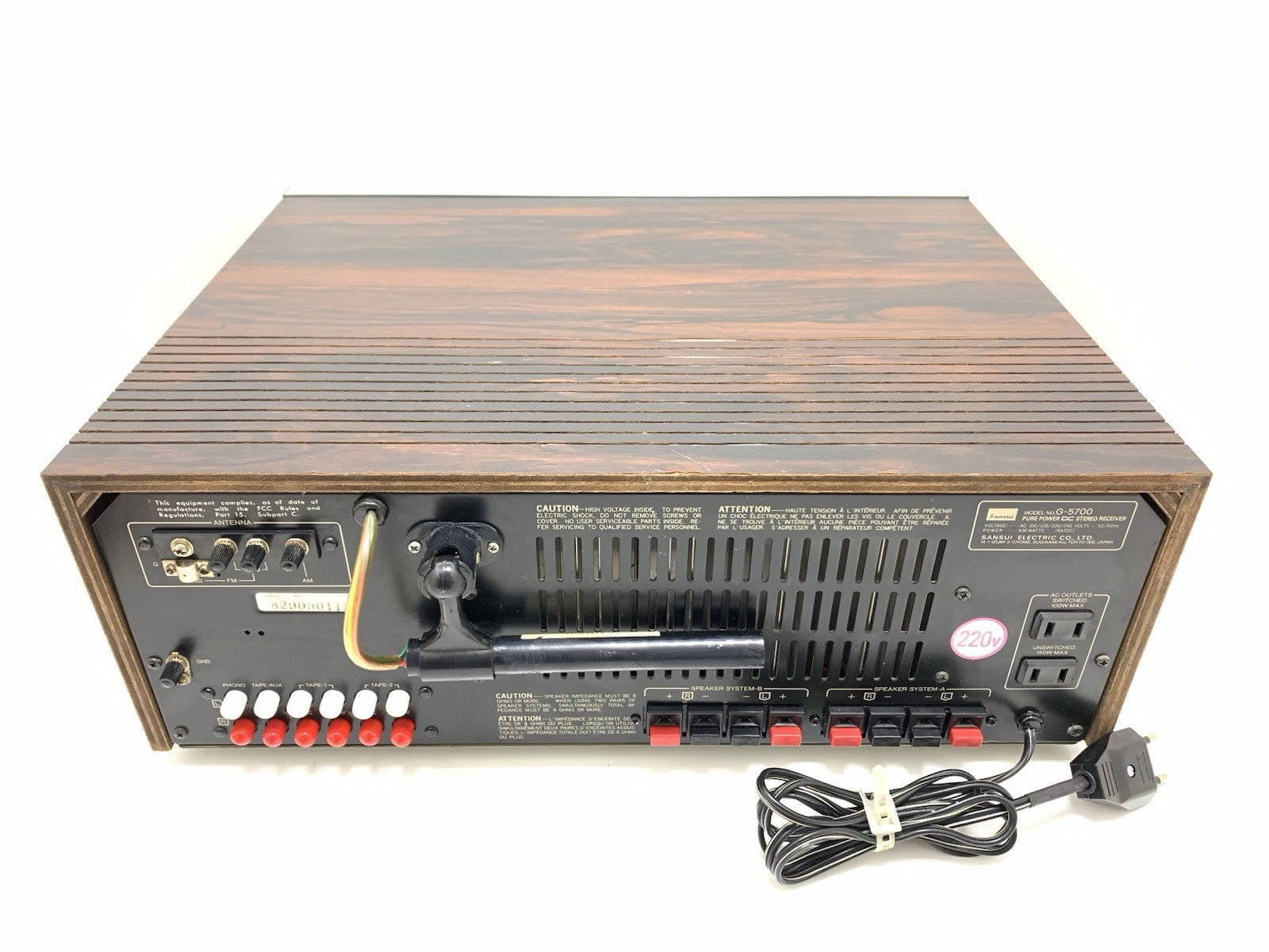 SANSUI G 5700 Stereo HiFi Receiver 75+75 Watts RMS Vintage 1978