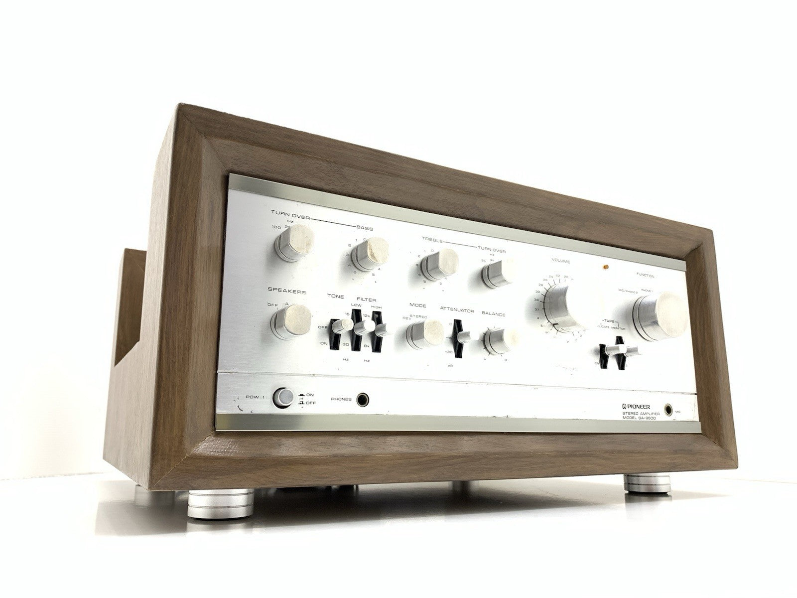 PIONEER SA 9500 Stereo Amplifier 80+80 WRMS Vintage EXCLUSIVE WOOD BOX Good Look