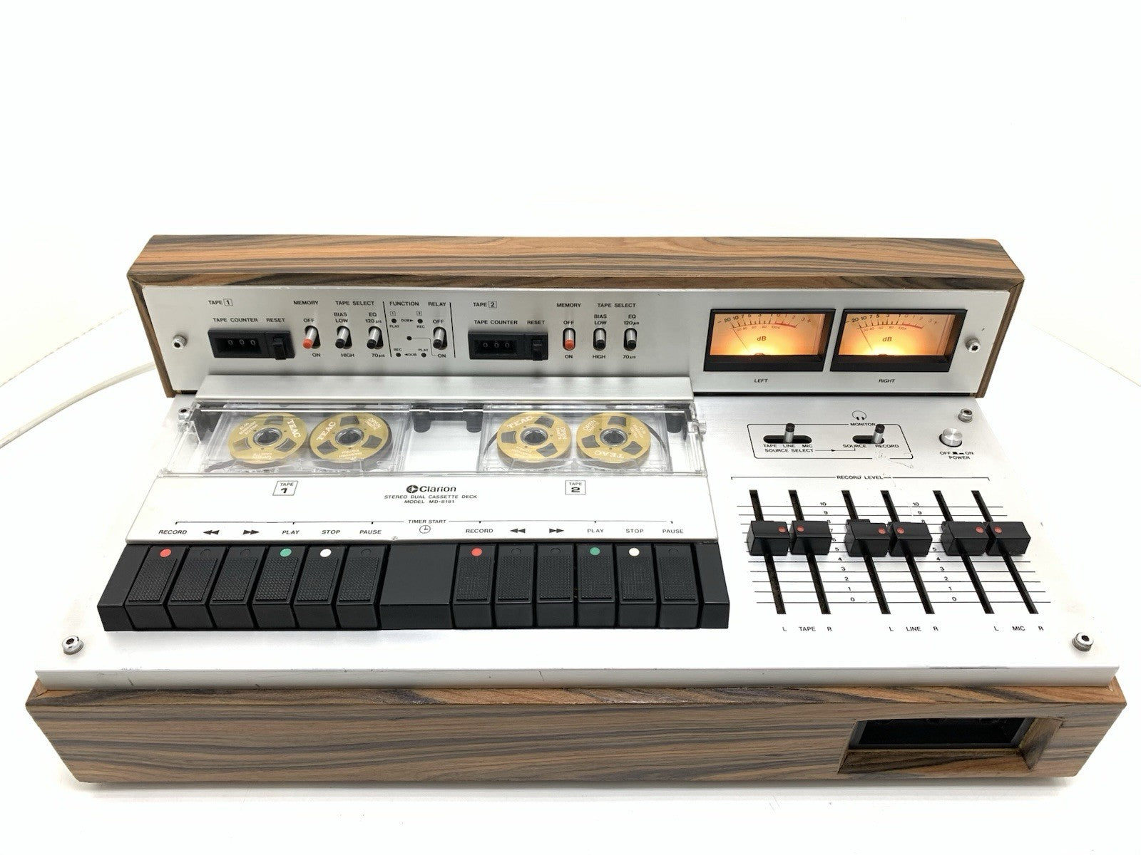 CLARION MD 8181A Stereo RARE Doble Cassette Tape Deck Vintage WORK Good Look