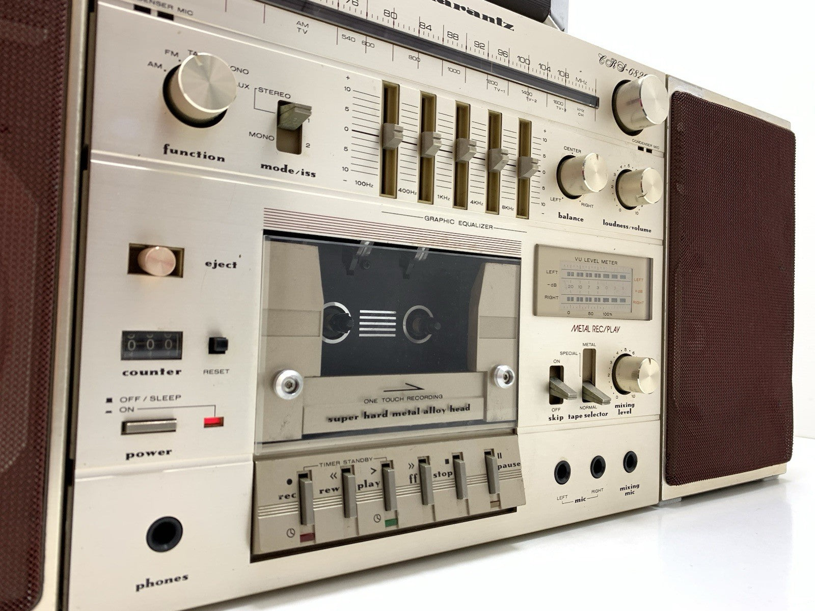 MARANTZ CRS 6820 RARE BOOMBOX STEREO Radio Cassette Vintage 1981 WORK Good Look