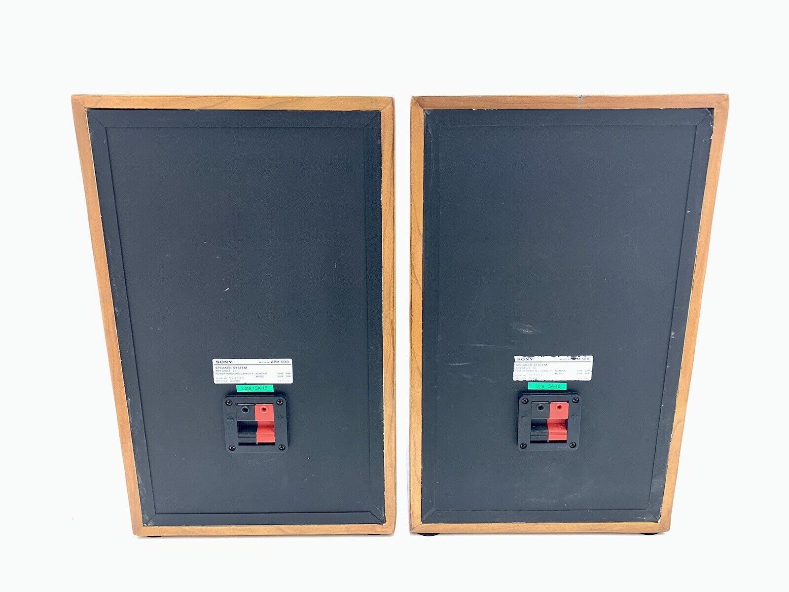 SONY APM 500 Speaker 2 Way System 50 Watts Vintage NEW WOOD BOX Good Look