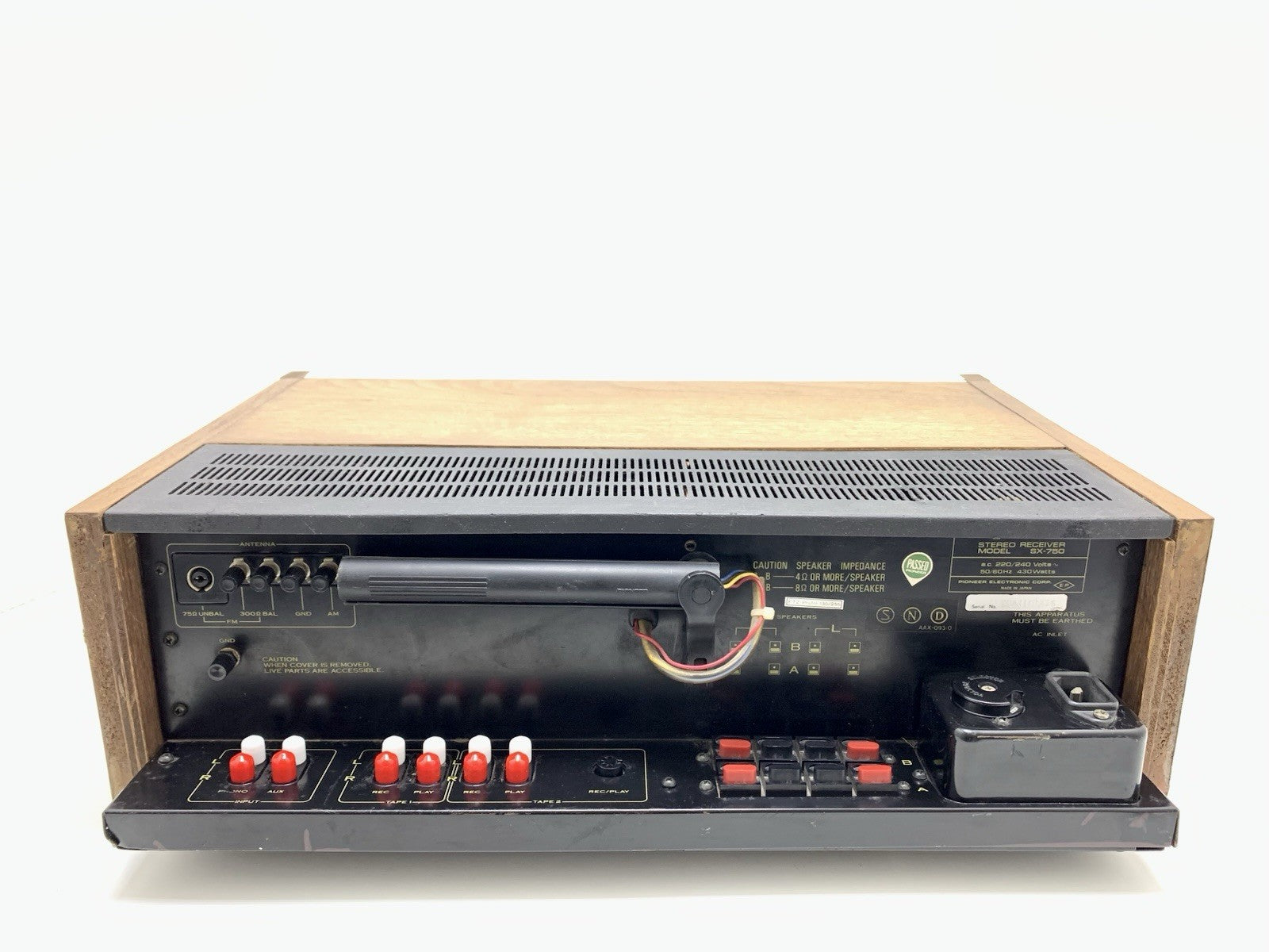 PIONEER SX 750 AM FM Stereo Receiver 50+50 Watts RMS Vintage 1976 WORK Good LOOK