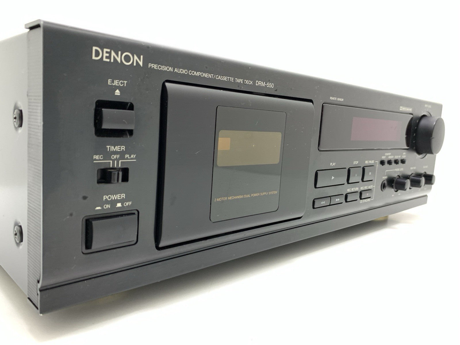 DENON DRM 550 Stereo Cassette Tape Deck 2 Head HXPRO Vintage 1995 WORK Good Look