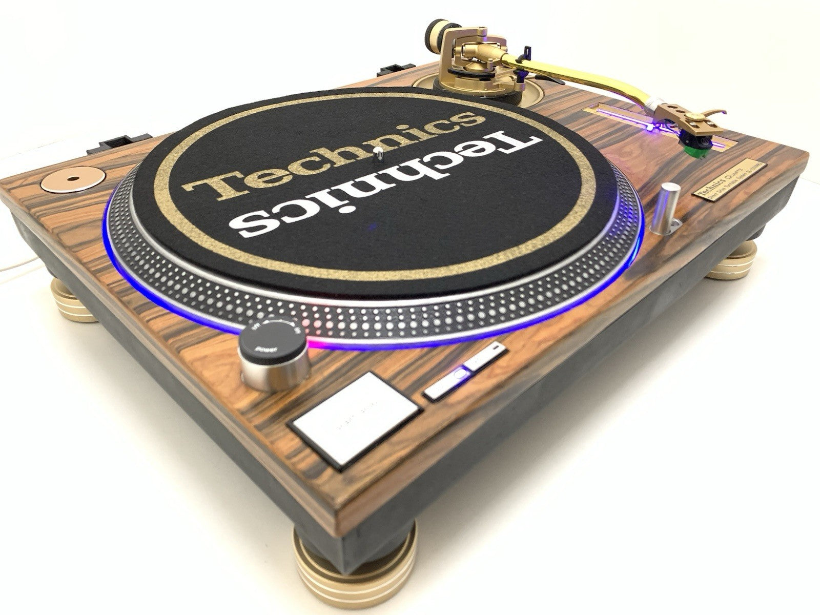 TECHNICS SL 1200 MK2 WOOD and GOLD Direct Drive Turntable Vintage