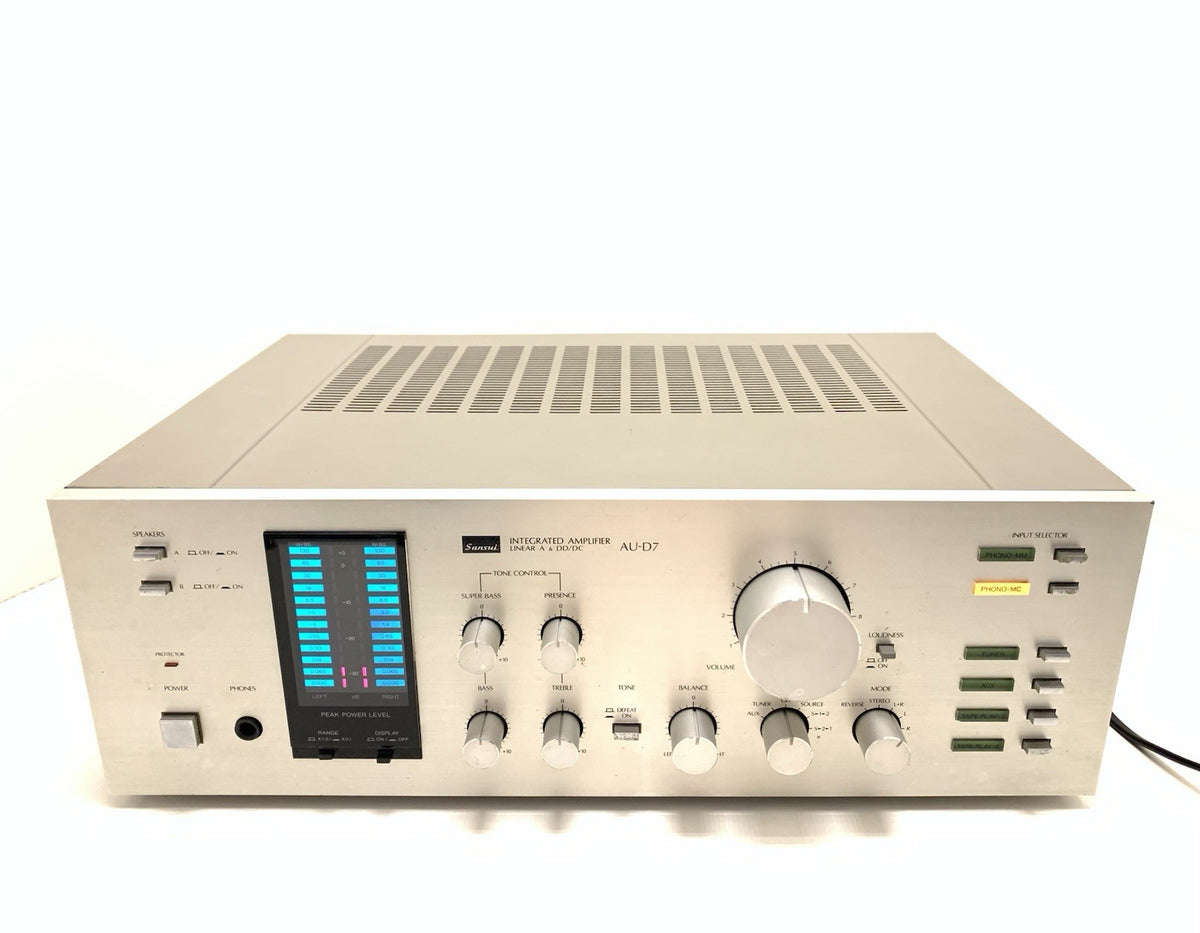SANSUI AU D7 Integrate Stereo Amplifier 65+65 Watts RMS Vintage 1980 Good Look