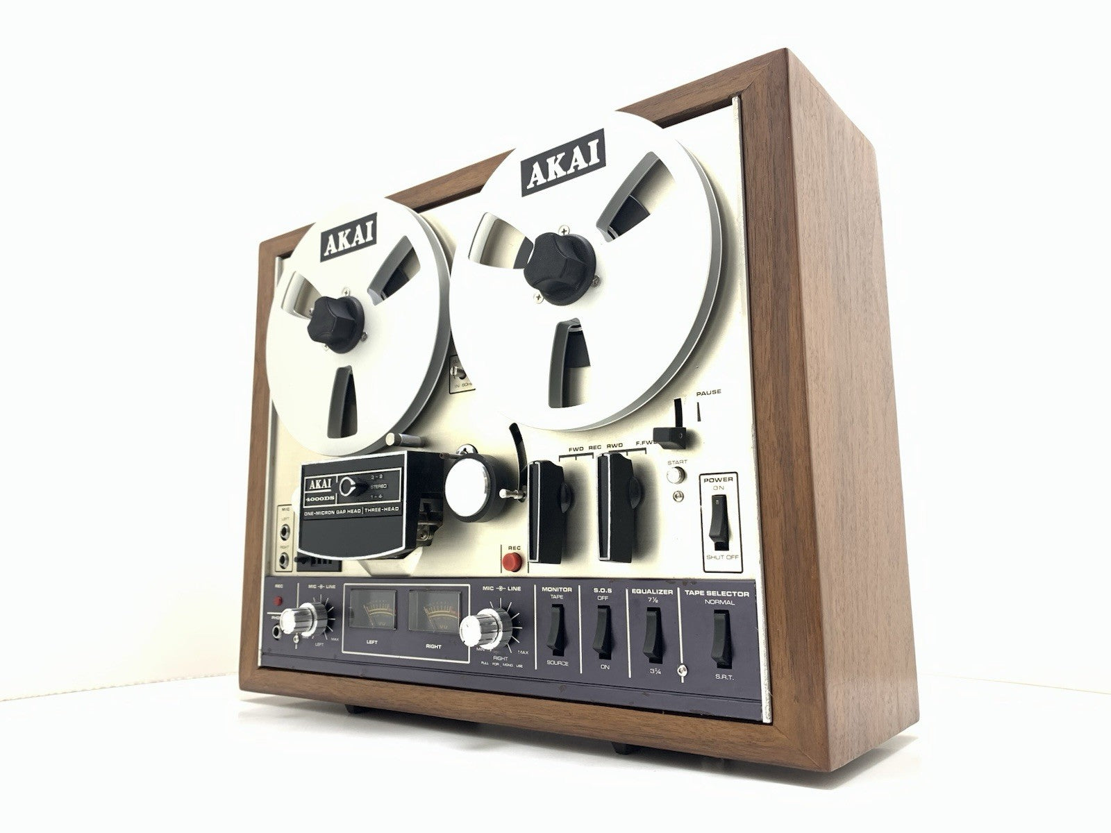 AKAI 4000 DS Reel to Reel Stereo 3 Head 4 Track Tape Vintage 1973 WORK Good Look
