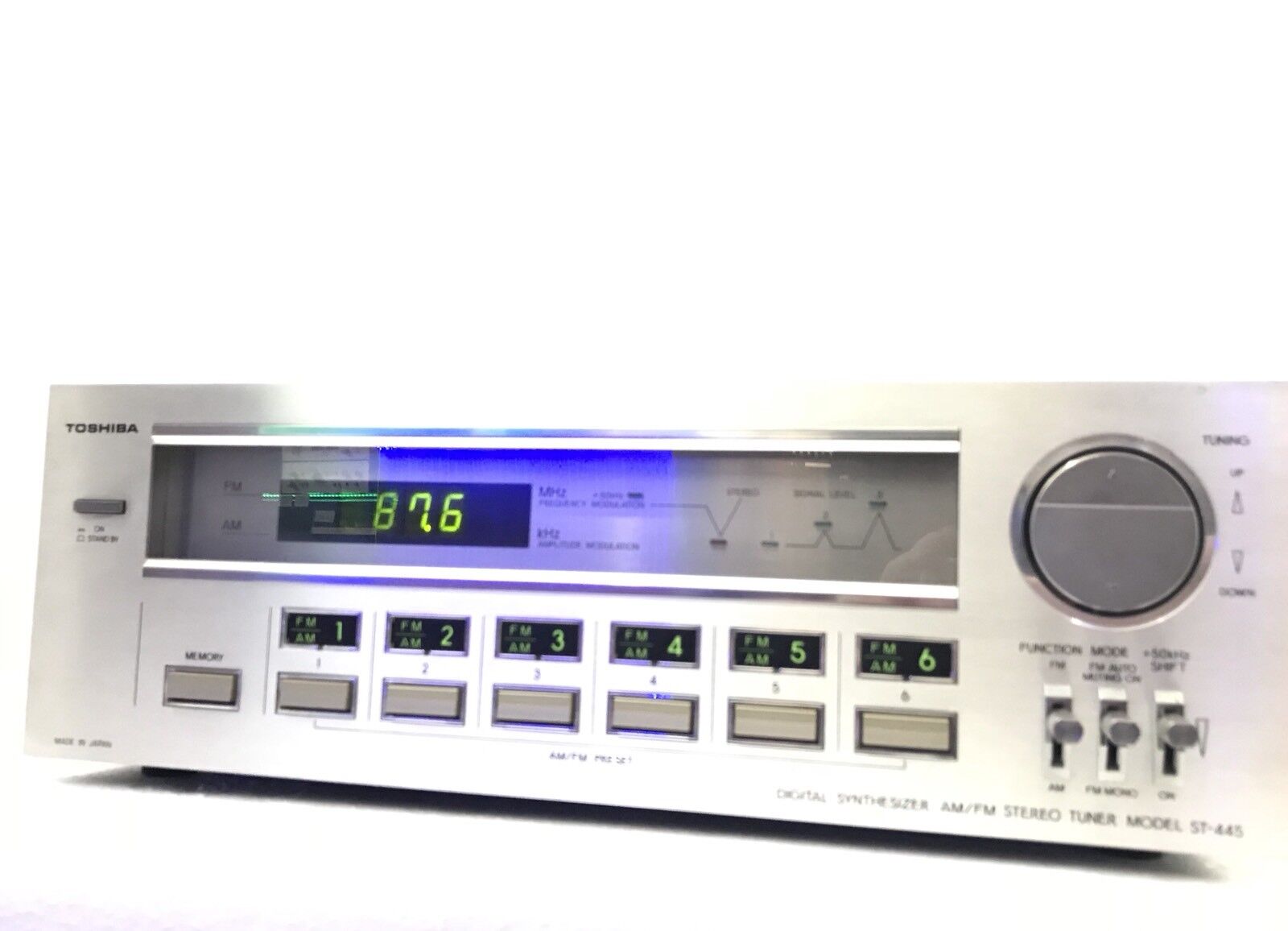 TOSHIBA ST-445 AM-FM Stereo Digital Tuner Vintage 1980 High End Refurbished 100%