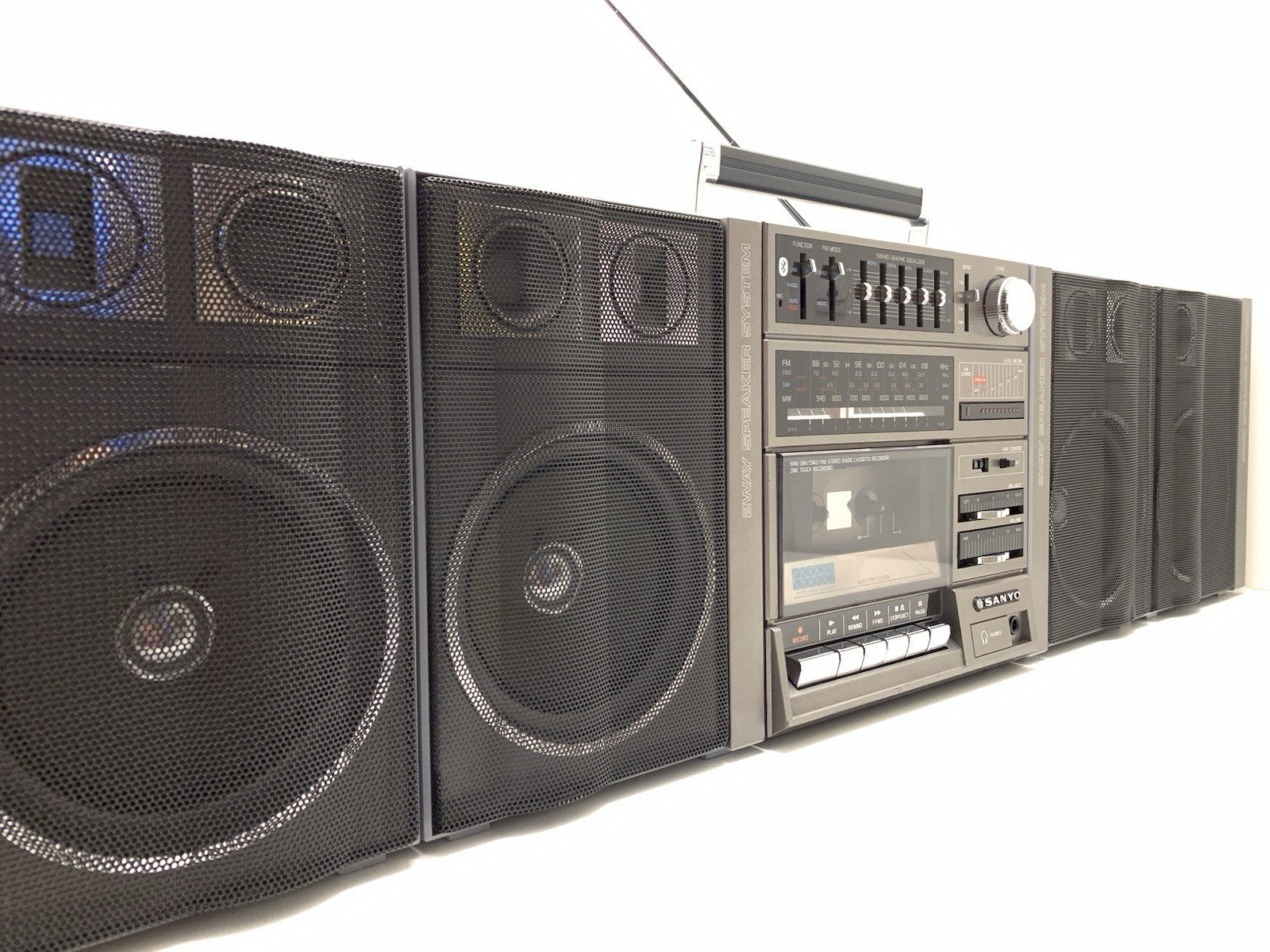 SANYO C 15 Exclusive BIG BOOMBOX STEREO Radio Cassette BLUETOOTH Work Good Look