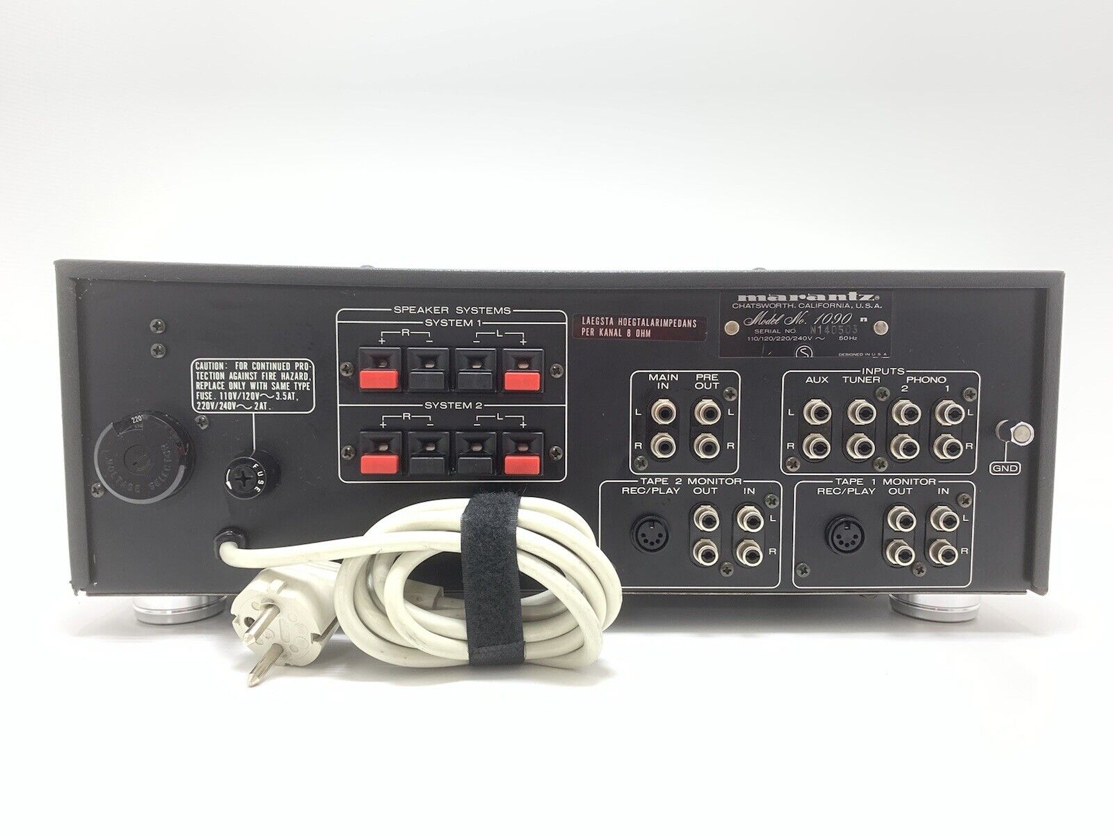 MARANTZ 1090 Stereo Integrated Amplifier 90Watts RMS Vintage 1977 WORK Good Look