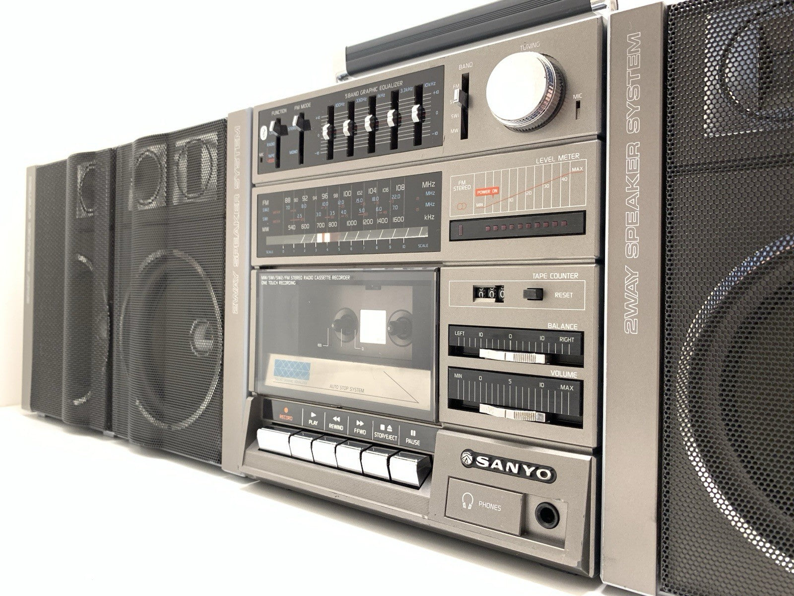 SANYO C 15 Exclusive BIG BOOMBOX STEREO Radio Cassette BLUETOOTH Work Good Look