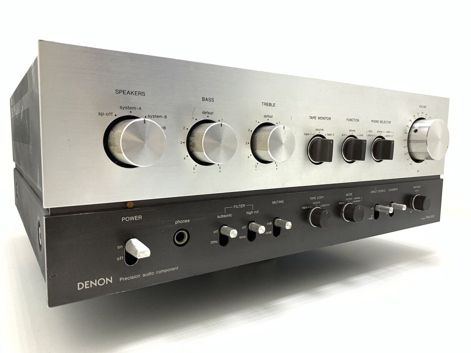 DENON PMA 850 Stereo Integrated Amplifier 85+85 WRMS Vintage 1978 Work Good Look