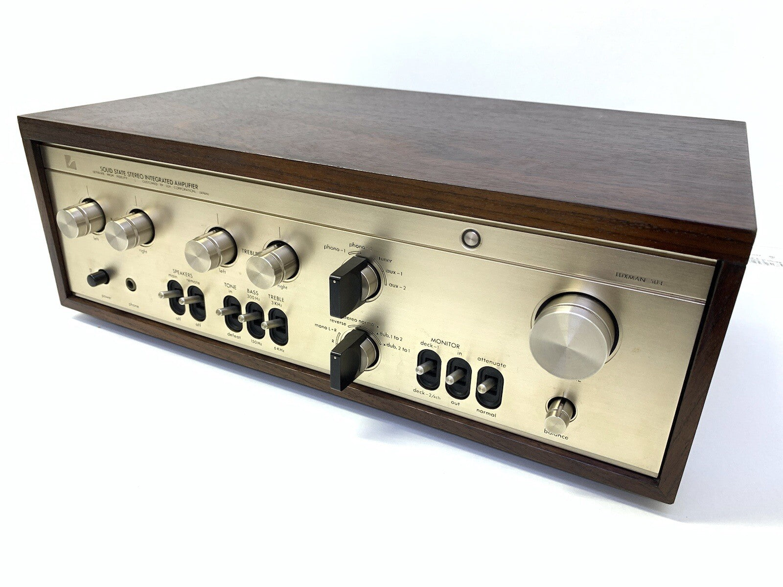 Luxman L-504 Integrated Stereo Amplifier 70Watts RMS Vintage 1973 Work Good Look