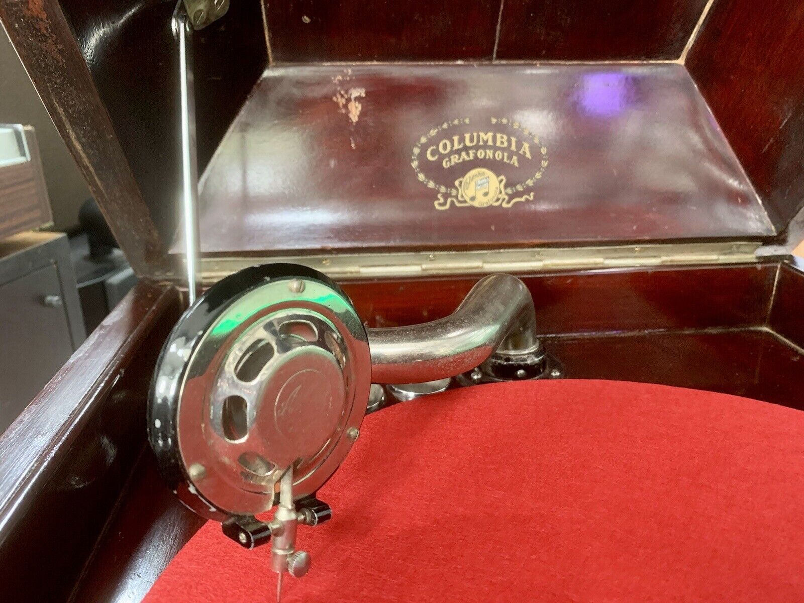 GRAMOPHONE COLUMBIA VIVA-TONAL GRAFONOLA No 117A RARE 1920 WORK 78RPM GOOD LOOK