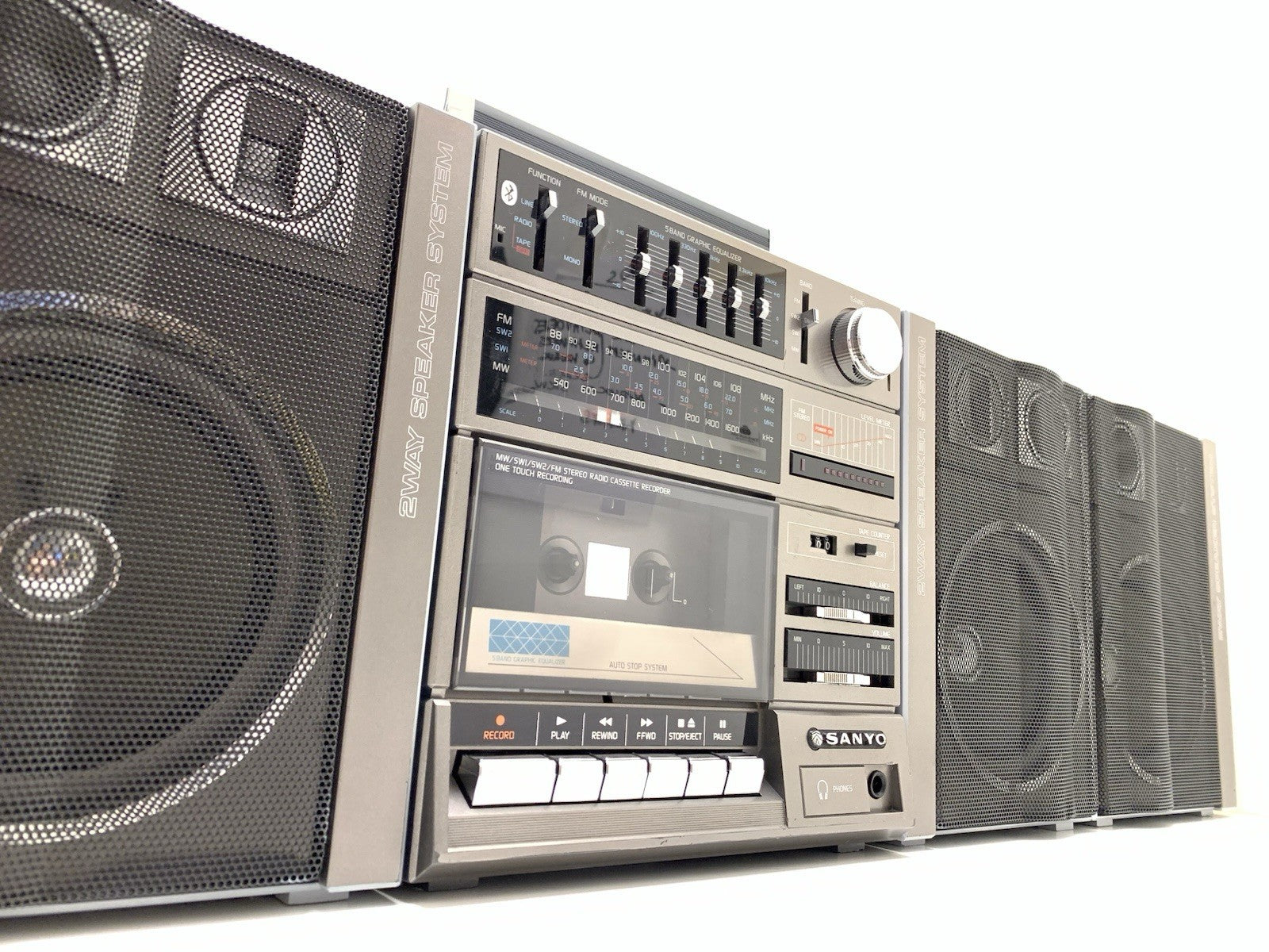 SANYO C 15 Exclusive BIG BOOMBOX STEREO Radio Cassette BLUETOOTH Work Good Look