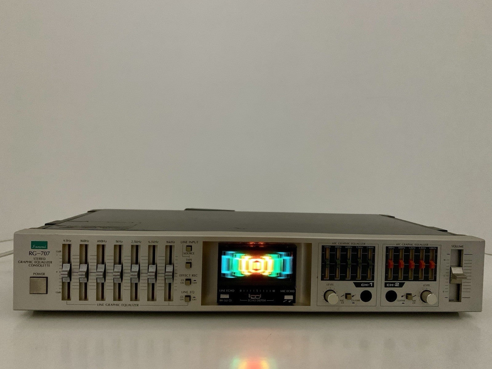 Sansui RG-707 Stereo Graphic Equalizer Consolette Vintage 1983 Work Good Look