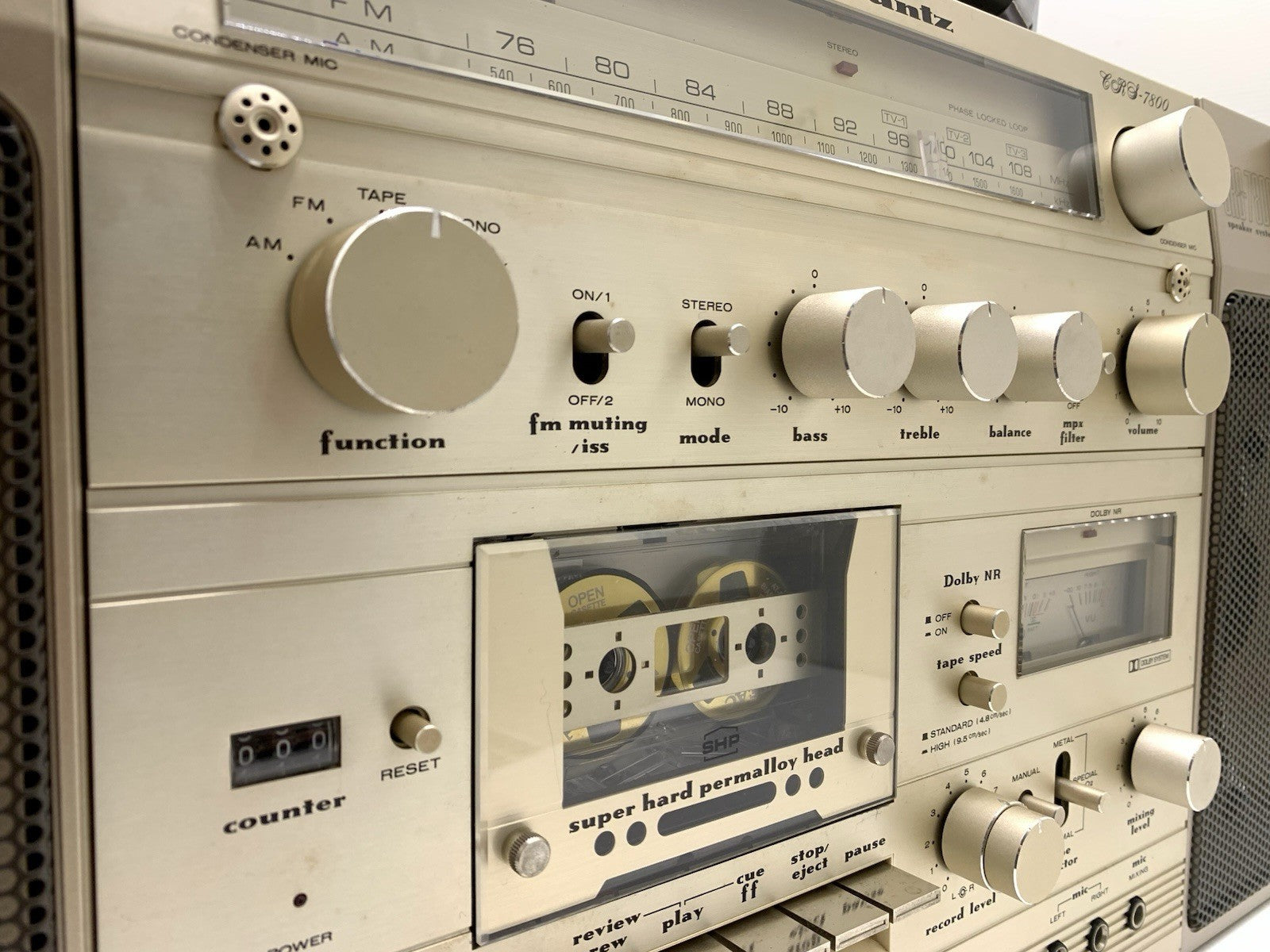 MARANTZ CRS 7800 BIG BOOMBOX STEREO Radio Cassette Vintage 1979 WORK Good Look