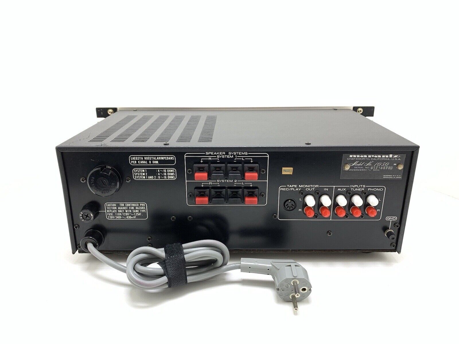 MARANTZ 1050 Rack Stereo Integrated Amplifier 50 RMS Vintage 1978 WORK Good Look