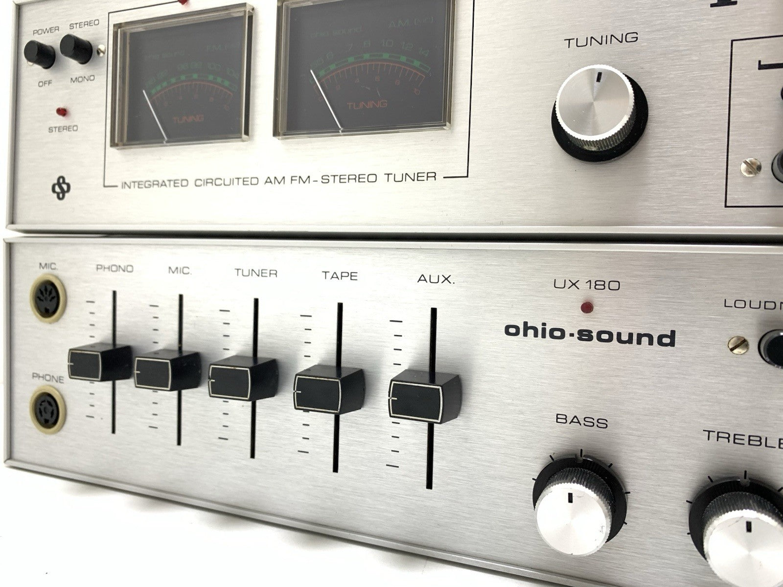 Ohio-Sound UX 180 Amplifier & TX 78 Tuner Rare 1970s Vintage Hi-Fi Set Good Look