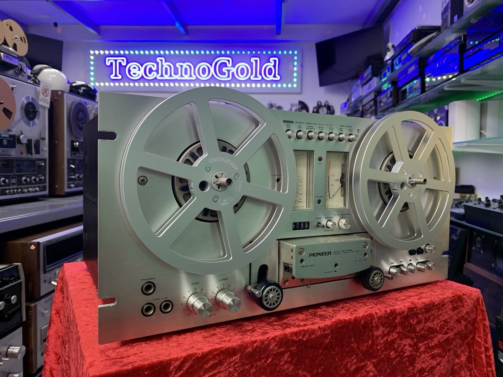 PIONEER RT 707 Reel to Reel 4 Track 7" Tape Vintage 1977 AutoReverse WORK Good L