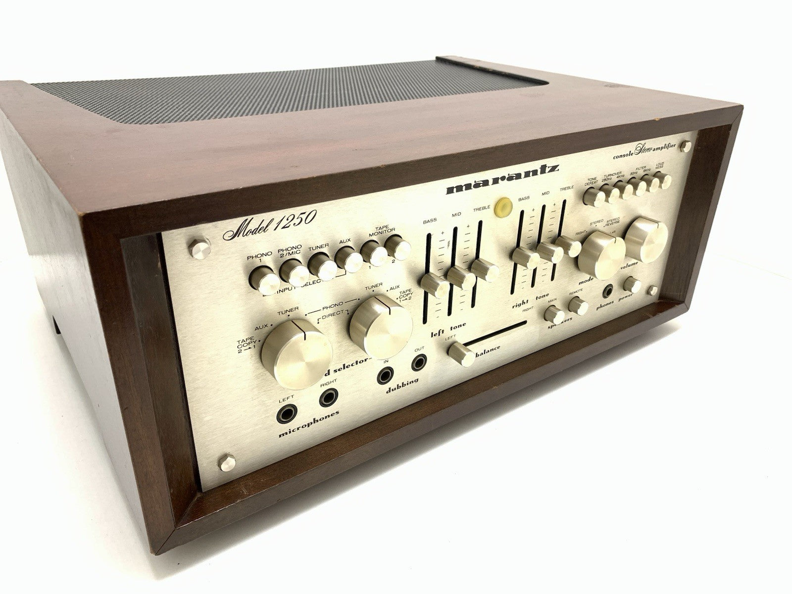 MARANTZ 1250 Console Stereo Amplifier 125+125 W RMS Vintage 1977 WORK Good Look
