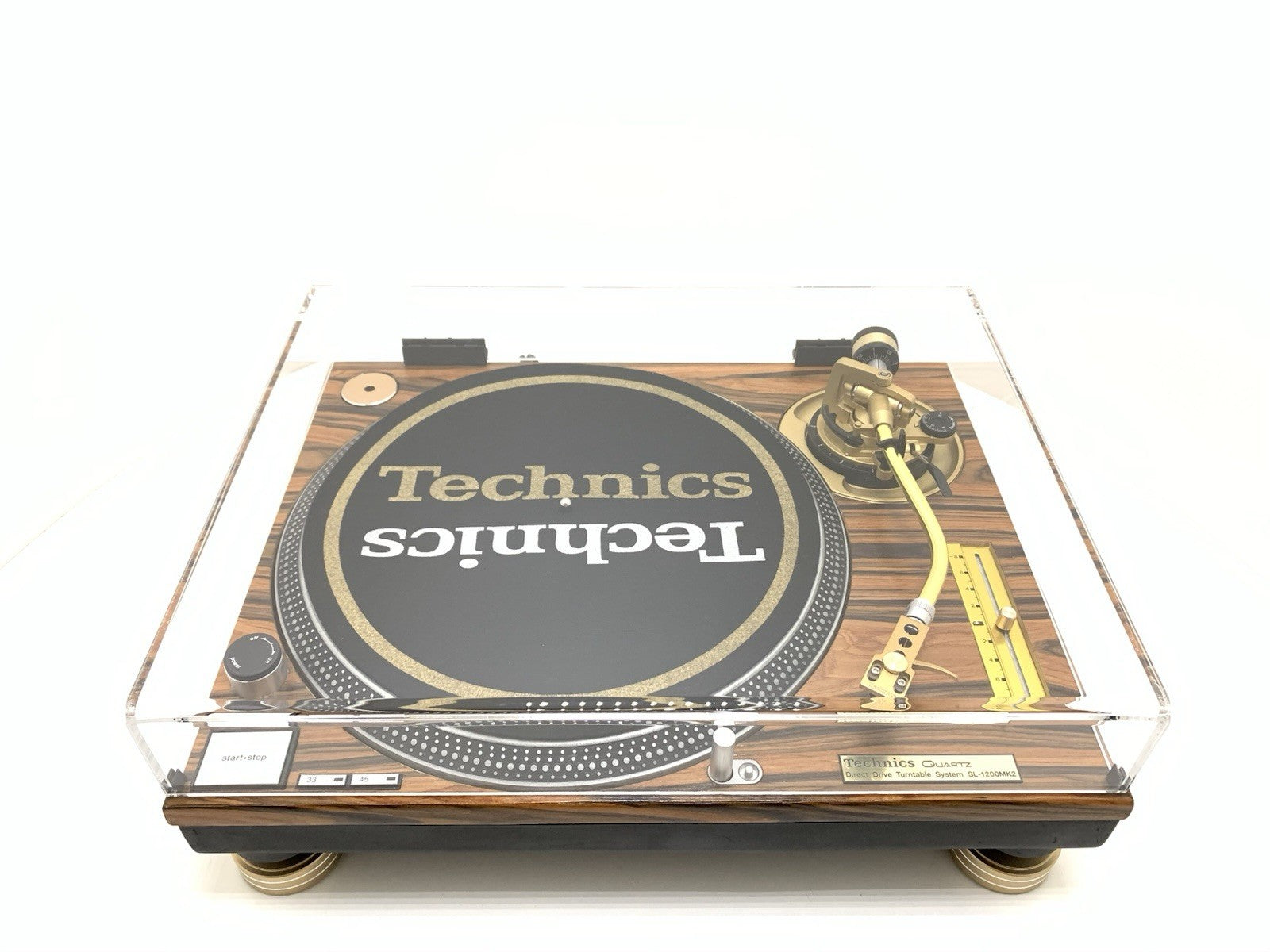 TECHNICS SL 1200 MK2 WOOD and GOLD Direct Drive Turntable Vintage WORK LIKE NEW