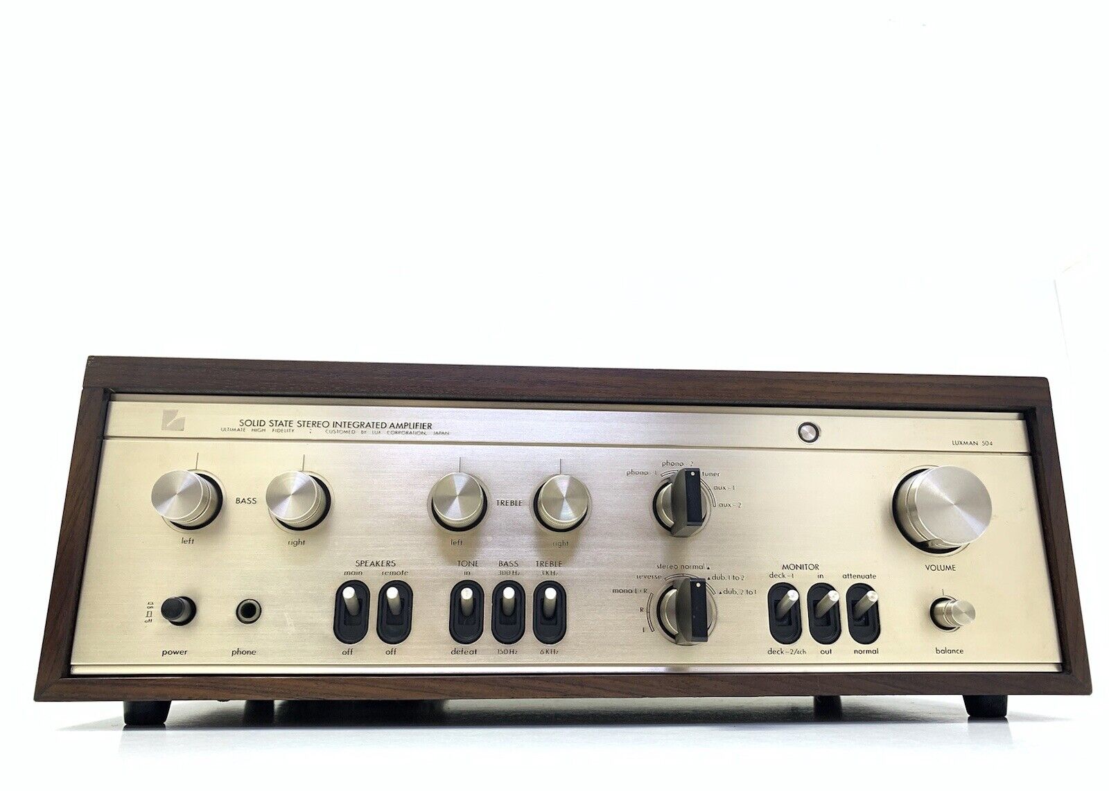 LUXMAN L-504 Integrated Stereo Amplifier 70Watts RMS Vintage 1973 Work Good Look