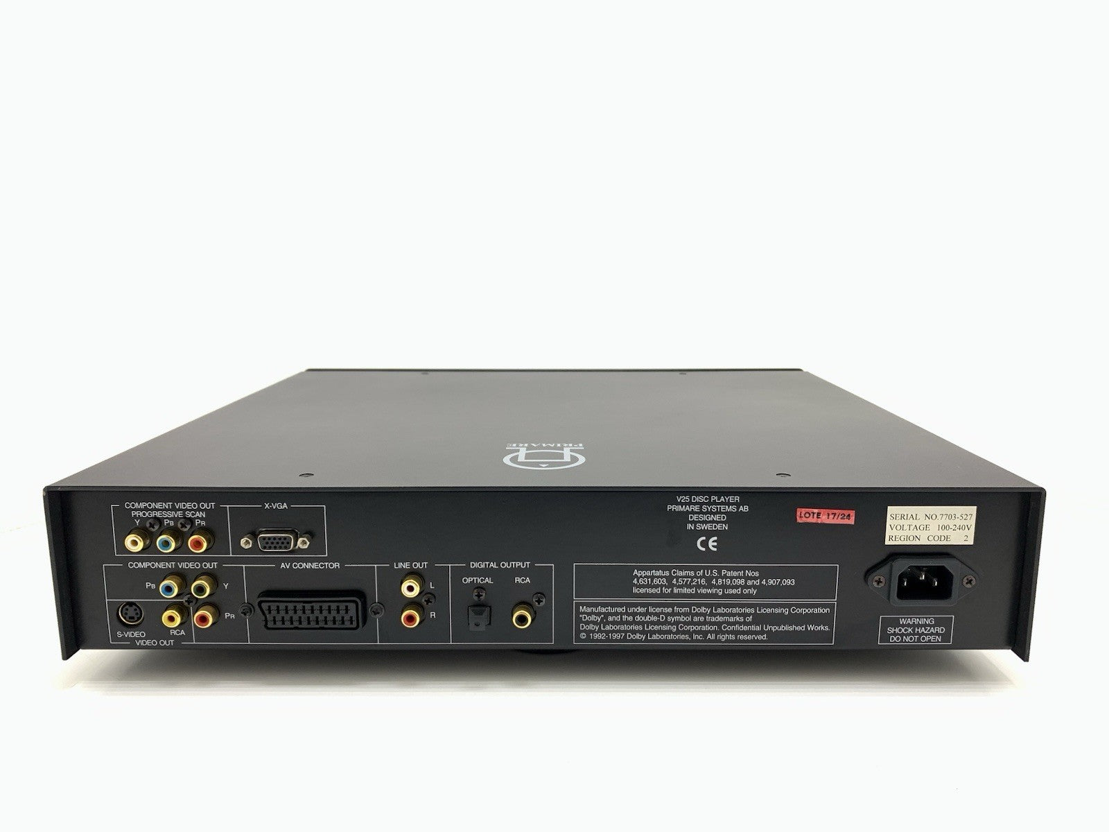 PRIMARE V25 Video Player DVD CD VCD SVCD Compact Disc Original WORK Good Look