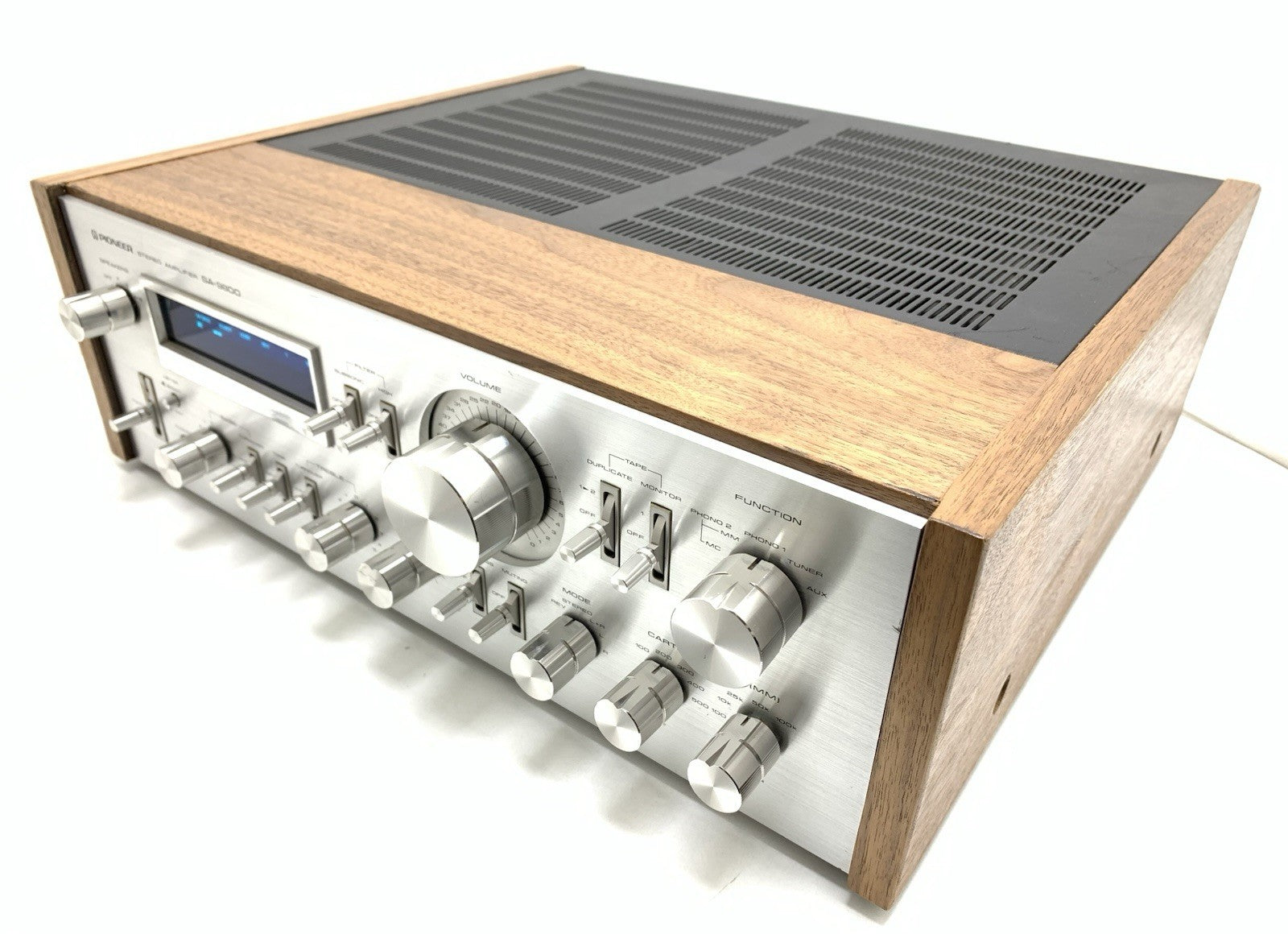 PIONEER SA 9800 + Wood Box Stereo Amplifier 100+100 W RMS Vintage 1979 Good Look