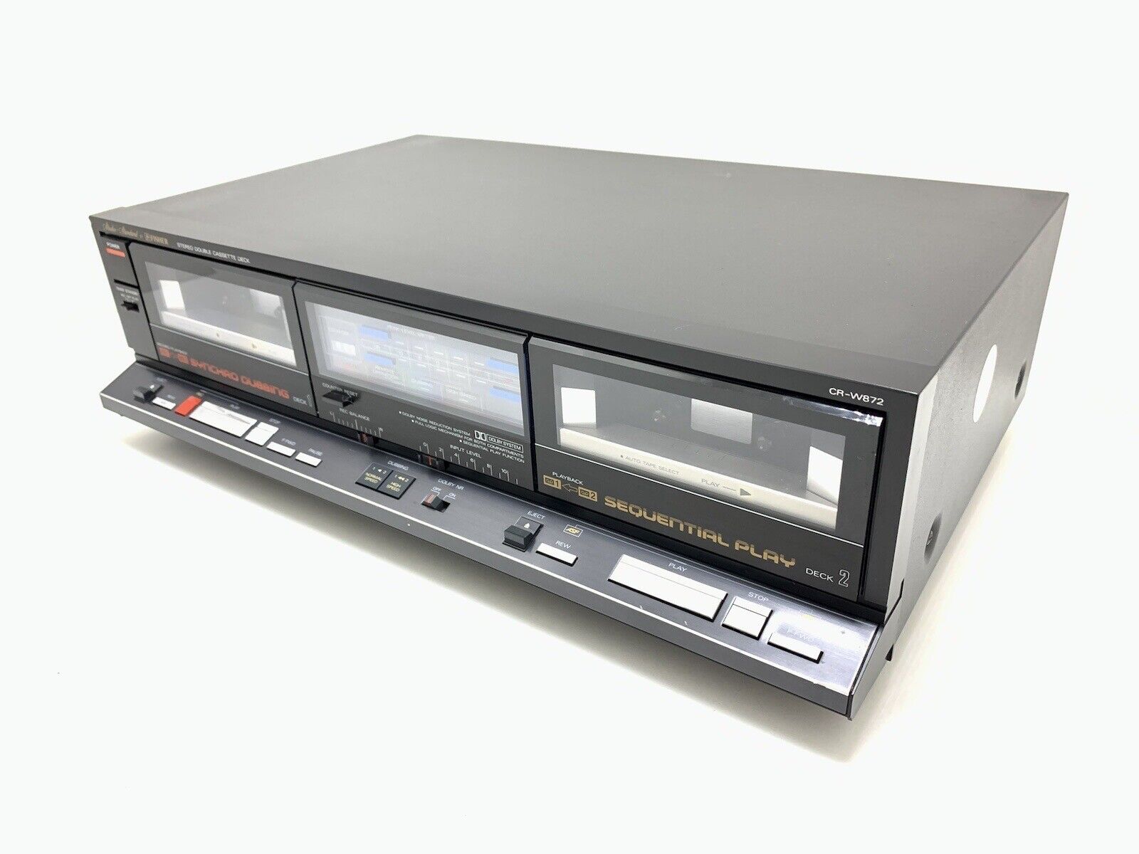 FISHER CR-W872 Metal Tape Deck Doble Cassette Vintage 1986 Refurbished Good Look