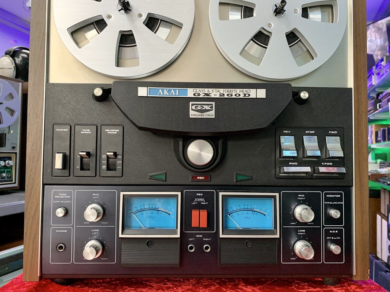 AKAI GX 260D Tape Reel to Reel 4Track 7" Vintage 1973 AutoReverse WORK Good Look