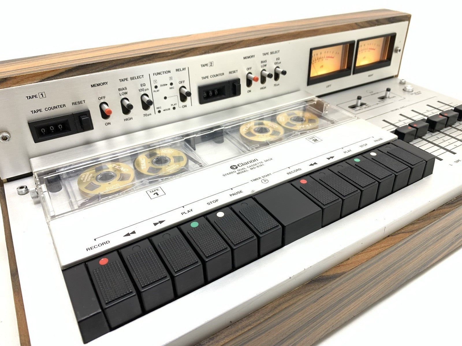 CLARION MD 8181A Stereo RARE Doble Cassette Tape Deck Vintage WORK Good Look