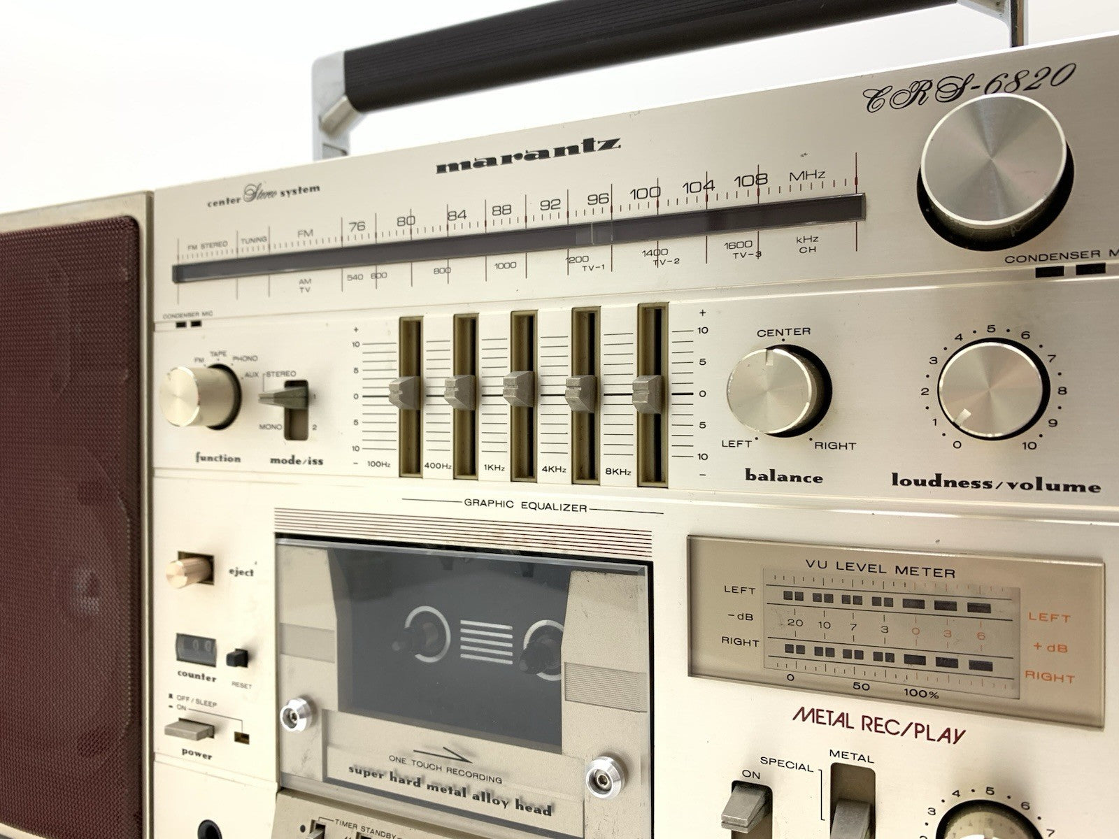 MARANTZ CRS 6820 RARE BOOMBOX STEREO Radio Cassette Vintage 1981 WORK Good Look