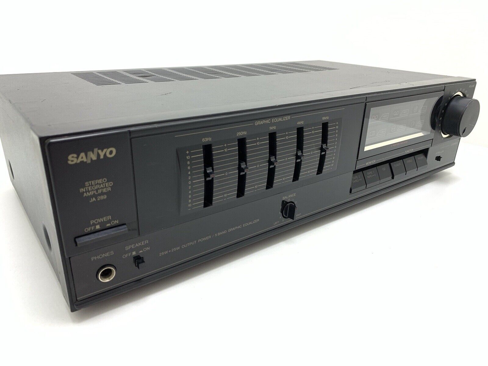 SANYO JA 289 Stereo Integrated Amplifier 25+25 Watts Vintage 1988 WORK Good Look